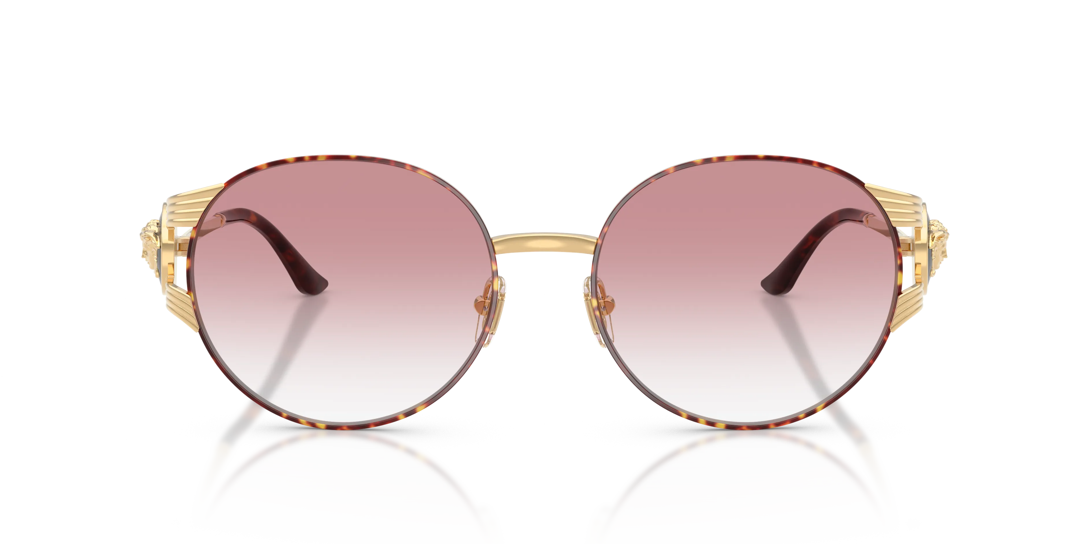 Versace VE2303 15253B Occhiali da sole Metallo Oro Rosa Rotonda Normale Sfumato - immagine 3