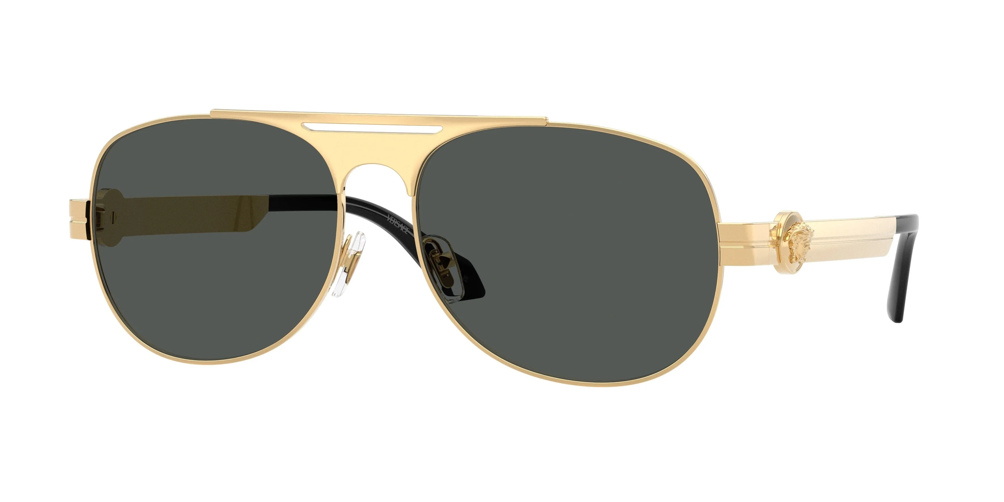 Versace VE2302 152387 Occhiali da sole Metallo Oro Grigio Pilot Normale - immagine 1