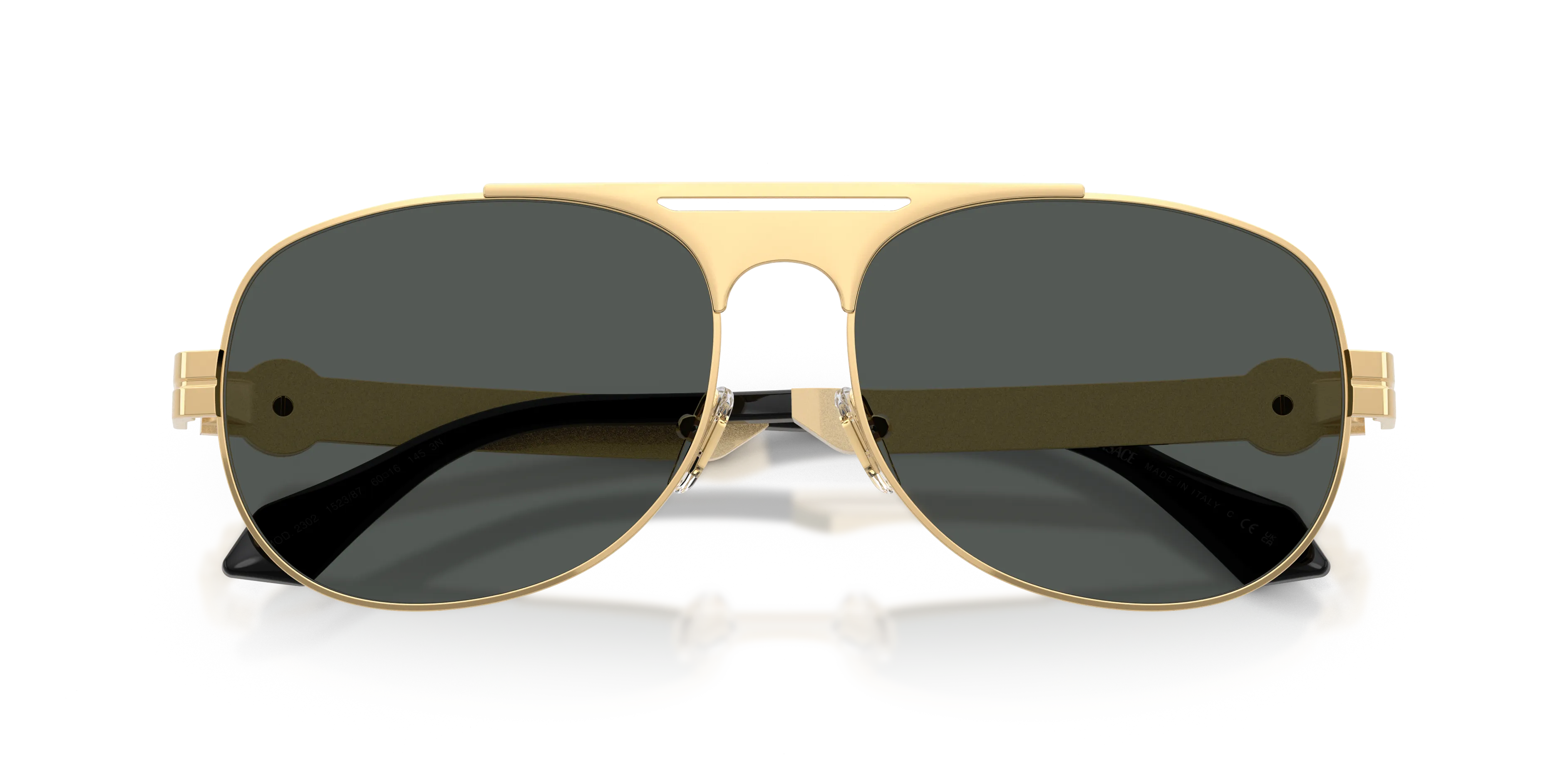 Versace VE2302 152387 Occhiali da sole Metallo Oro Grigio Pilot Normale - immagine 2