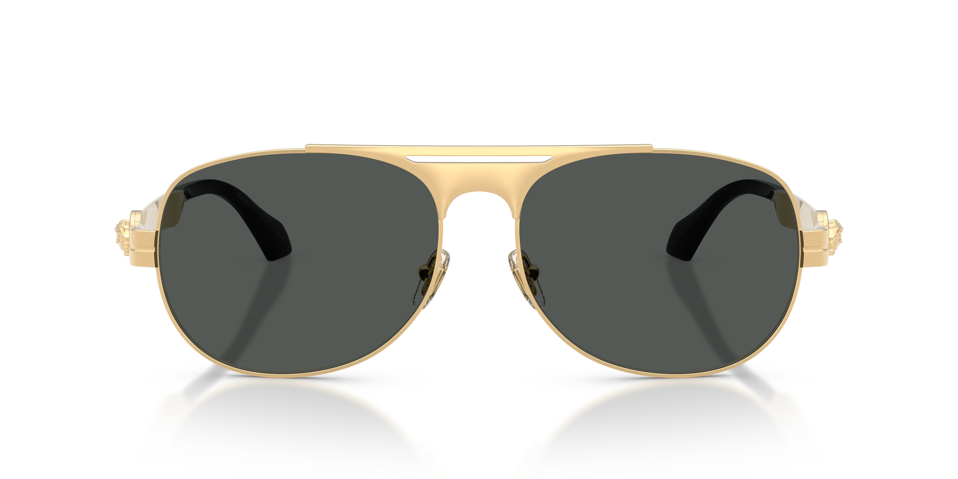 Versace VE2302 152387 Occhiali da sole Metallo Oro Grigio Pilot Normale - immagine 3