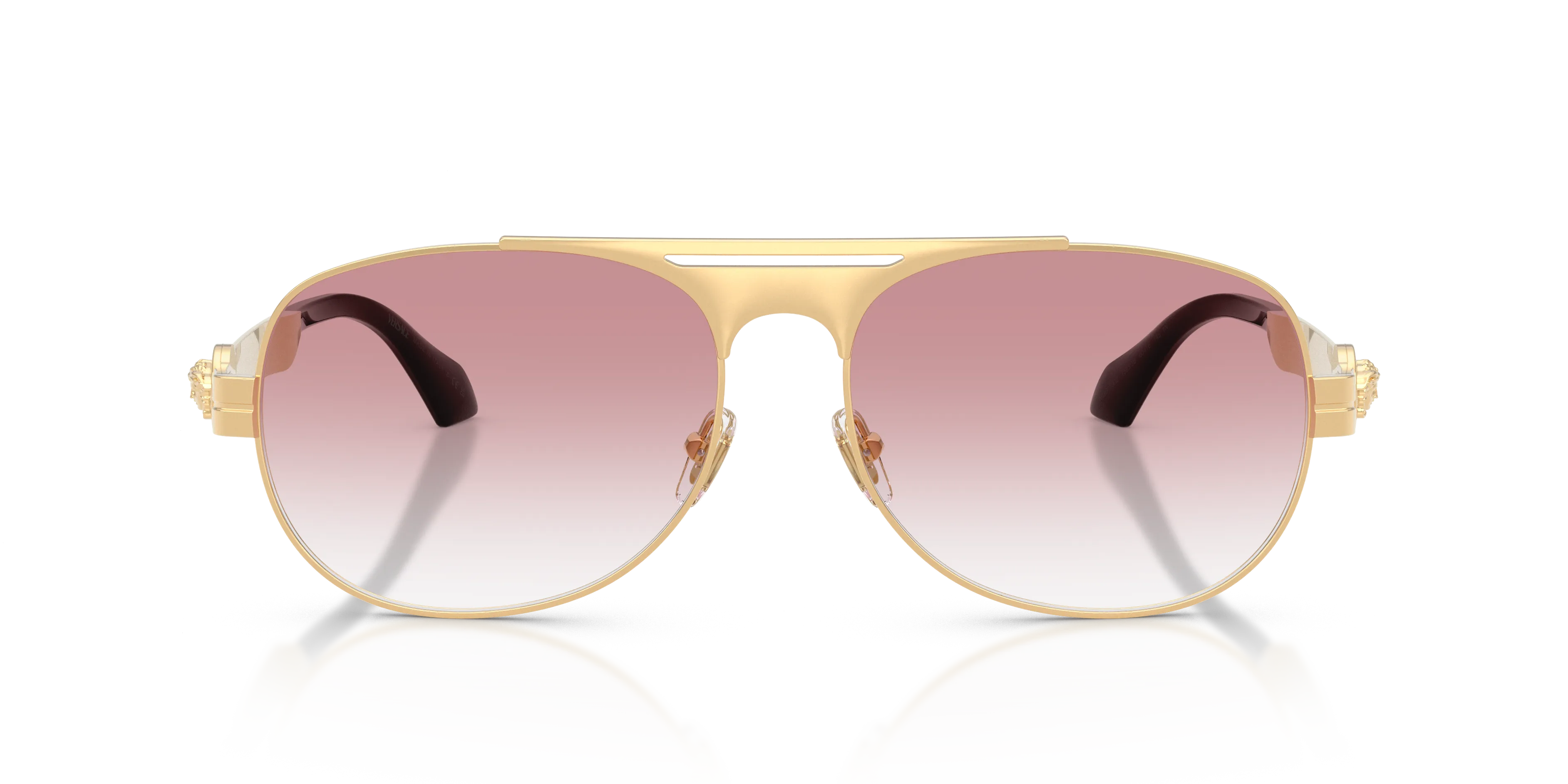 Versace VE2302 15233B Occhiali da sole Metallo Oro Rosa Pilot Normale Sfumato - immagine 3