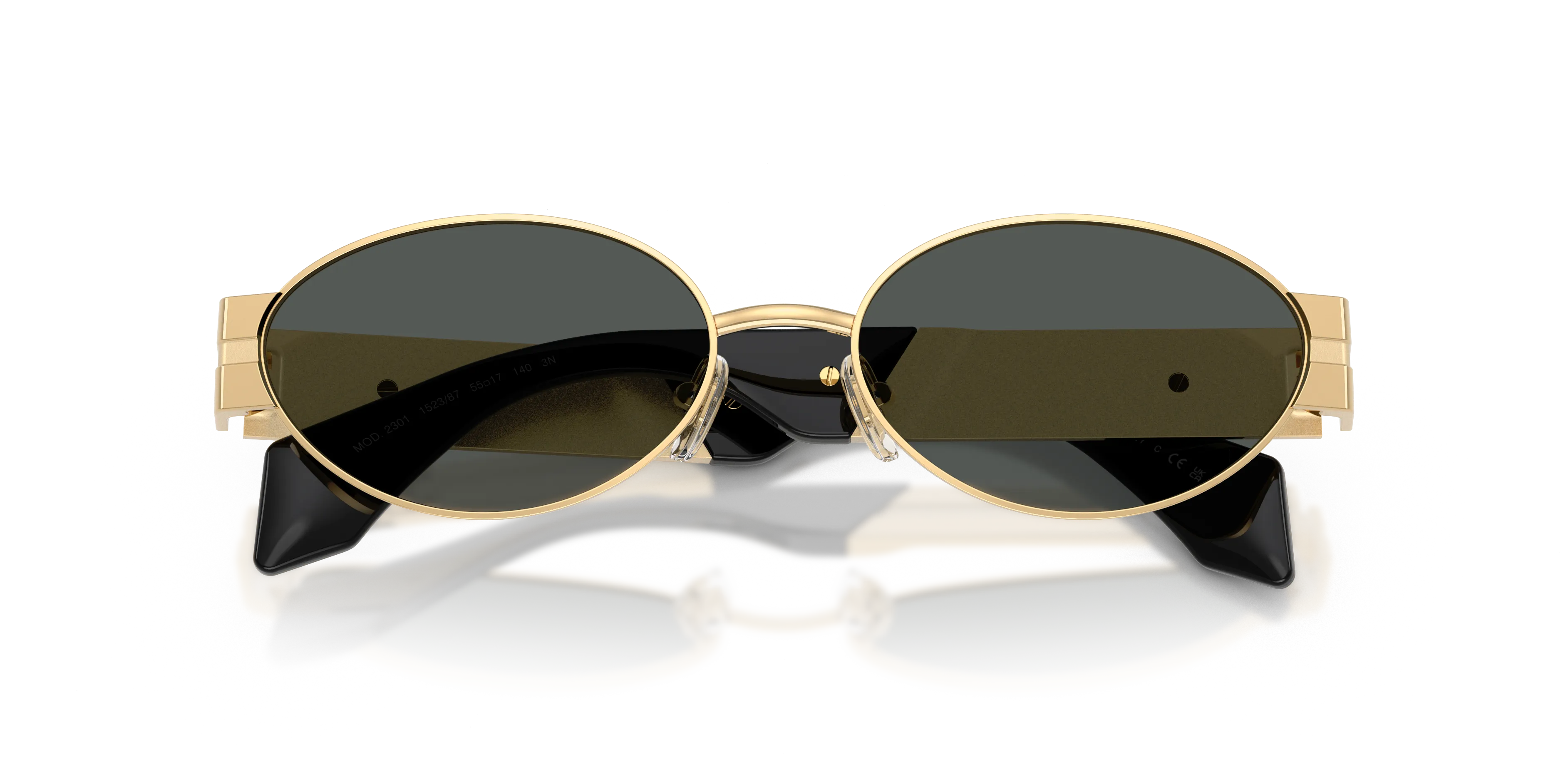 Versace VE2301 152387 Occhiali da sole Metallo Oro Grigio Rotonda Normale - immagine 2