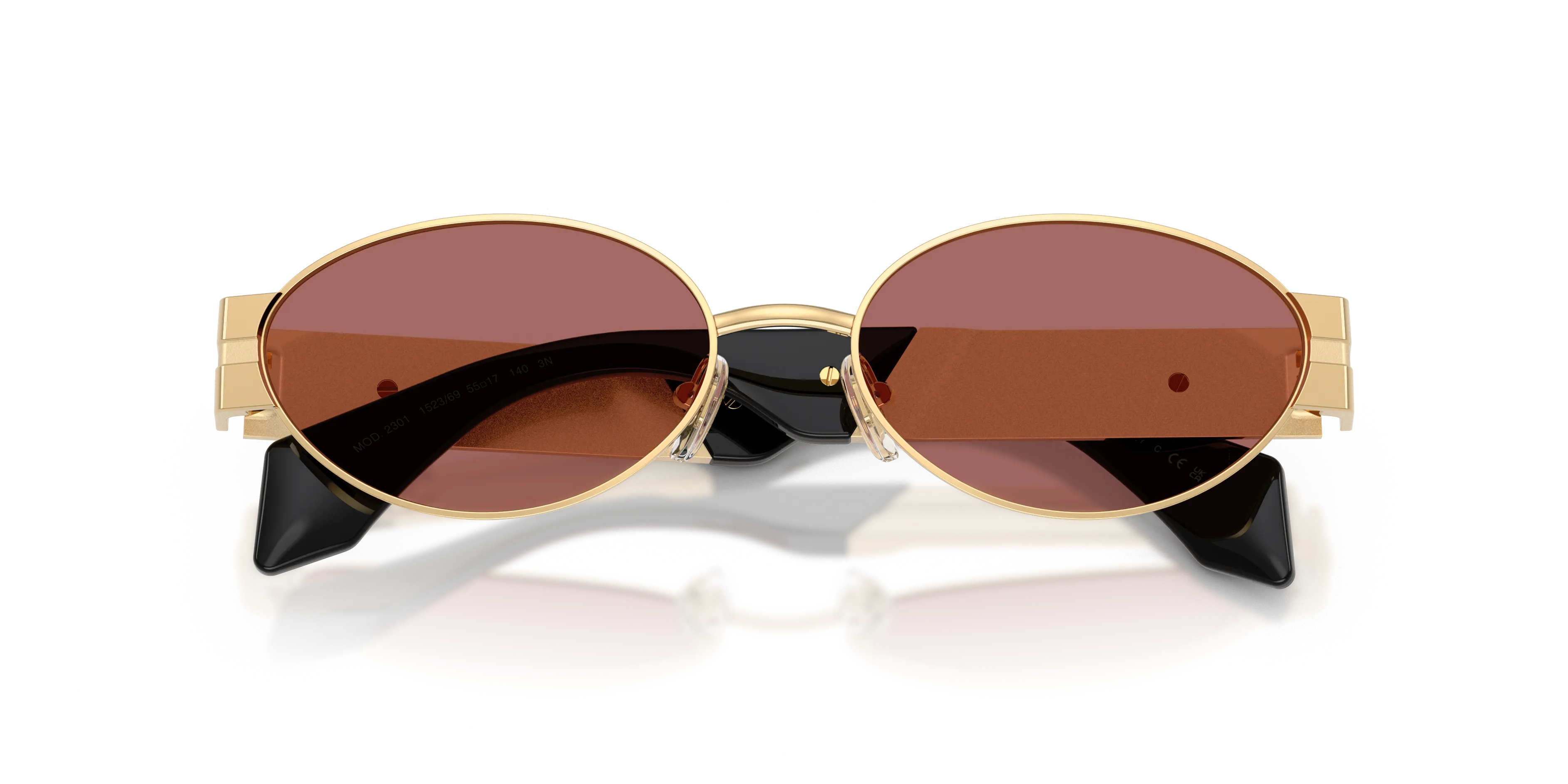 Versace VE2301 152369 Occhiali da sole Metallo Oro Viola Rotonda Normale - immagine 2