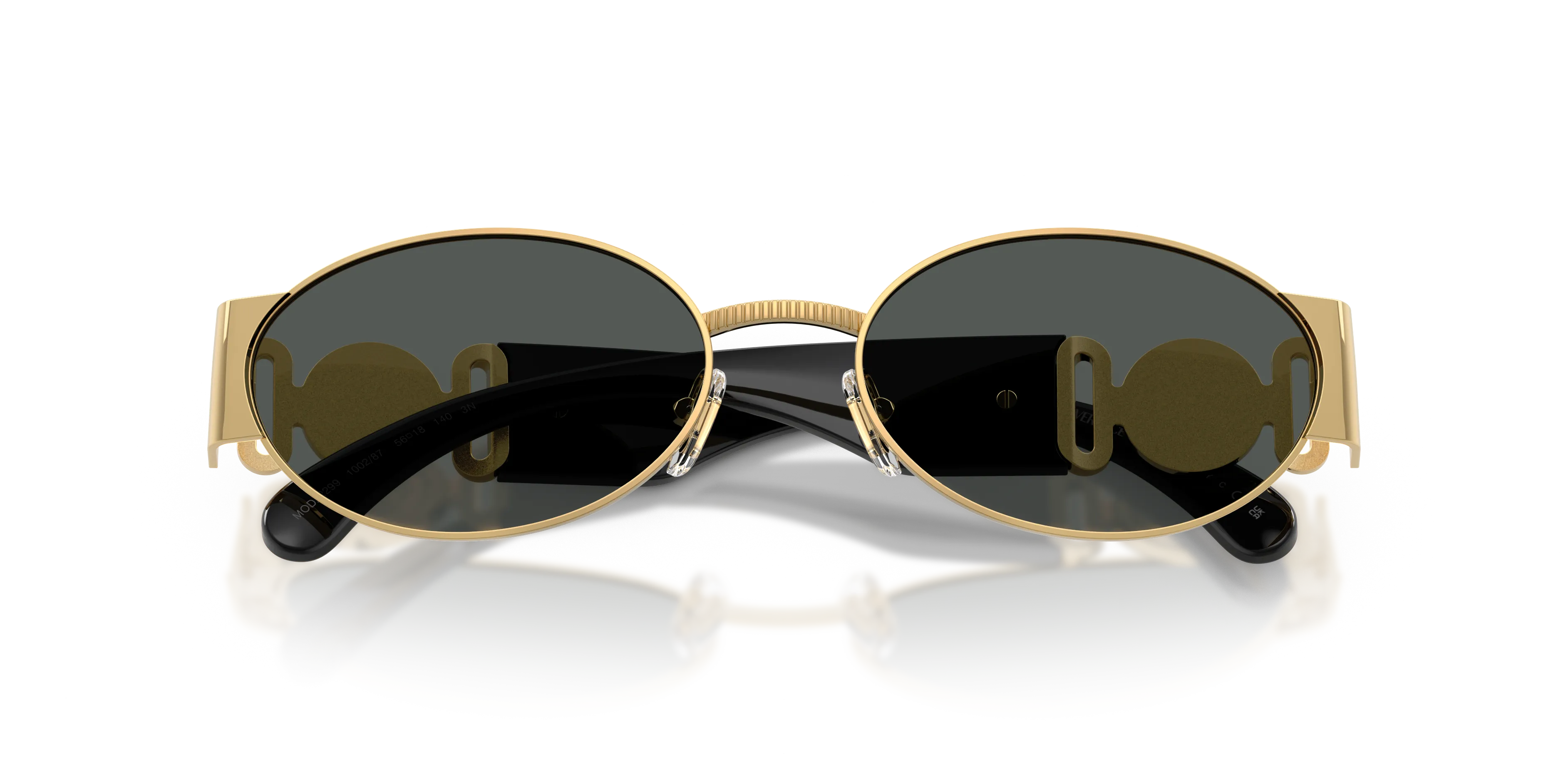 Versace VE2299 100287 Occhiali da sole Metallo Oro Grigio Rotonda Normale - immagine 2