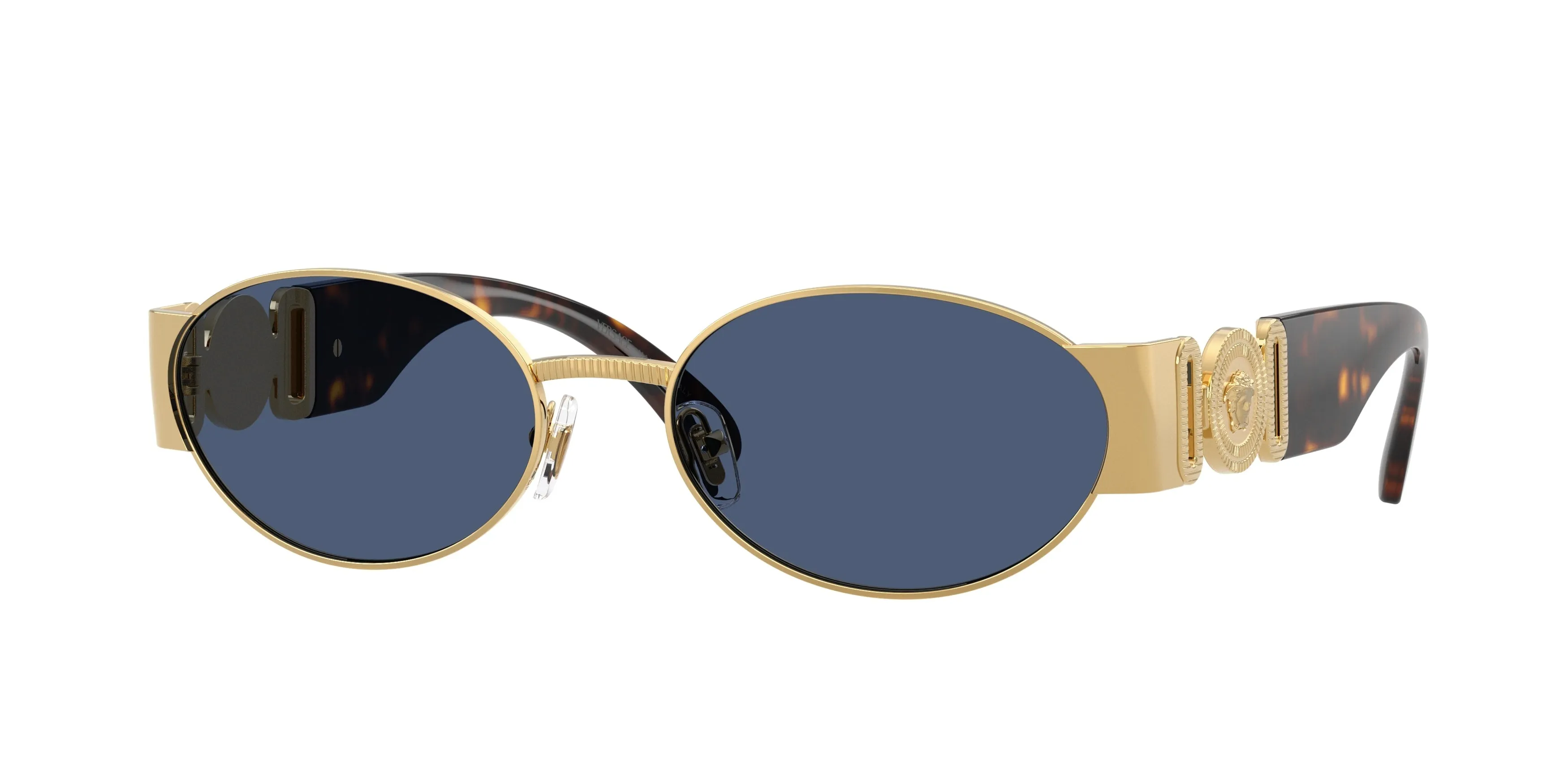 Versace VE2299 100280 Occhiali da sole Metallo Oro Blu Rotonda Normale - immagine 1