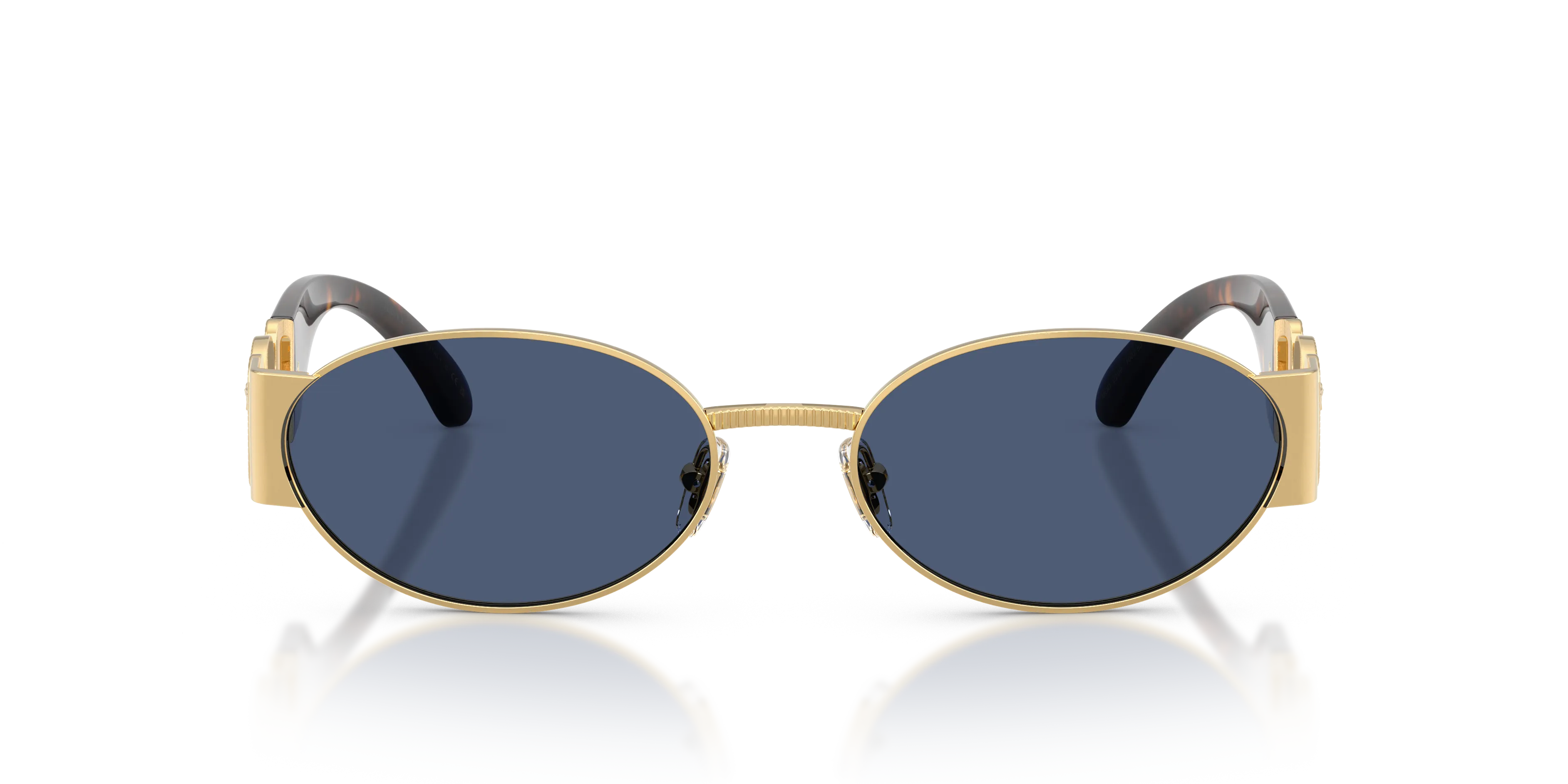 Versace VE2299 100280 Occhiali da sole Metallo Oro Blu Rotonda Normale - immagine 3