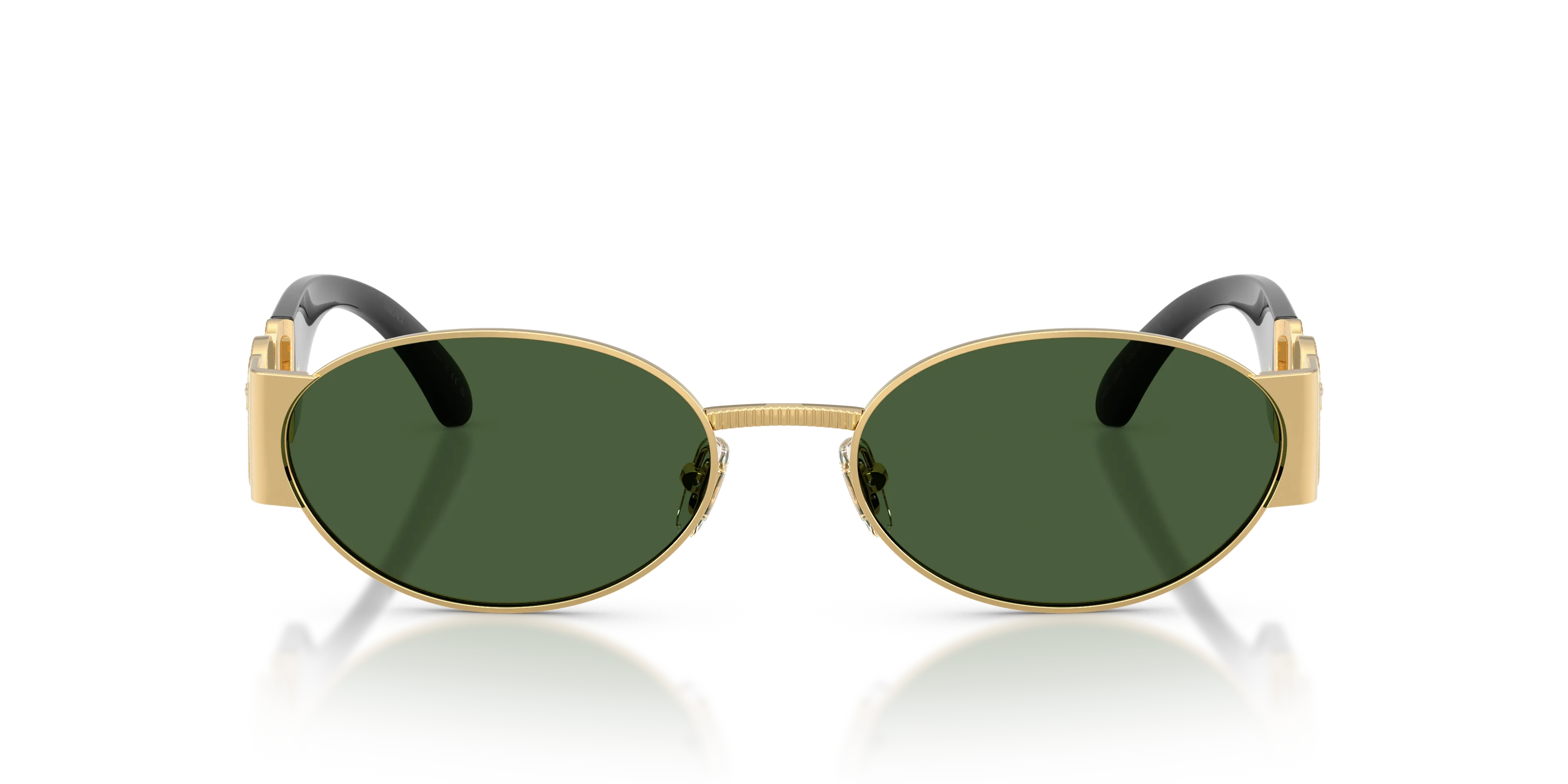 Versace VE2299 100271 Occhiali da sole Metallo Oro Verde Rotonda Normale - immagine 3