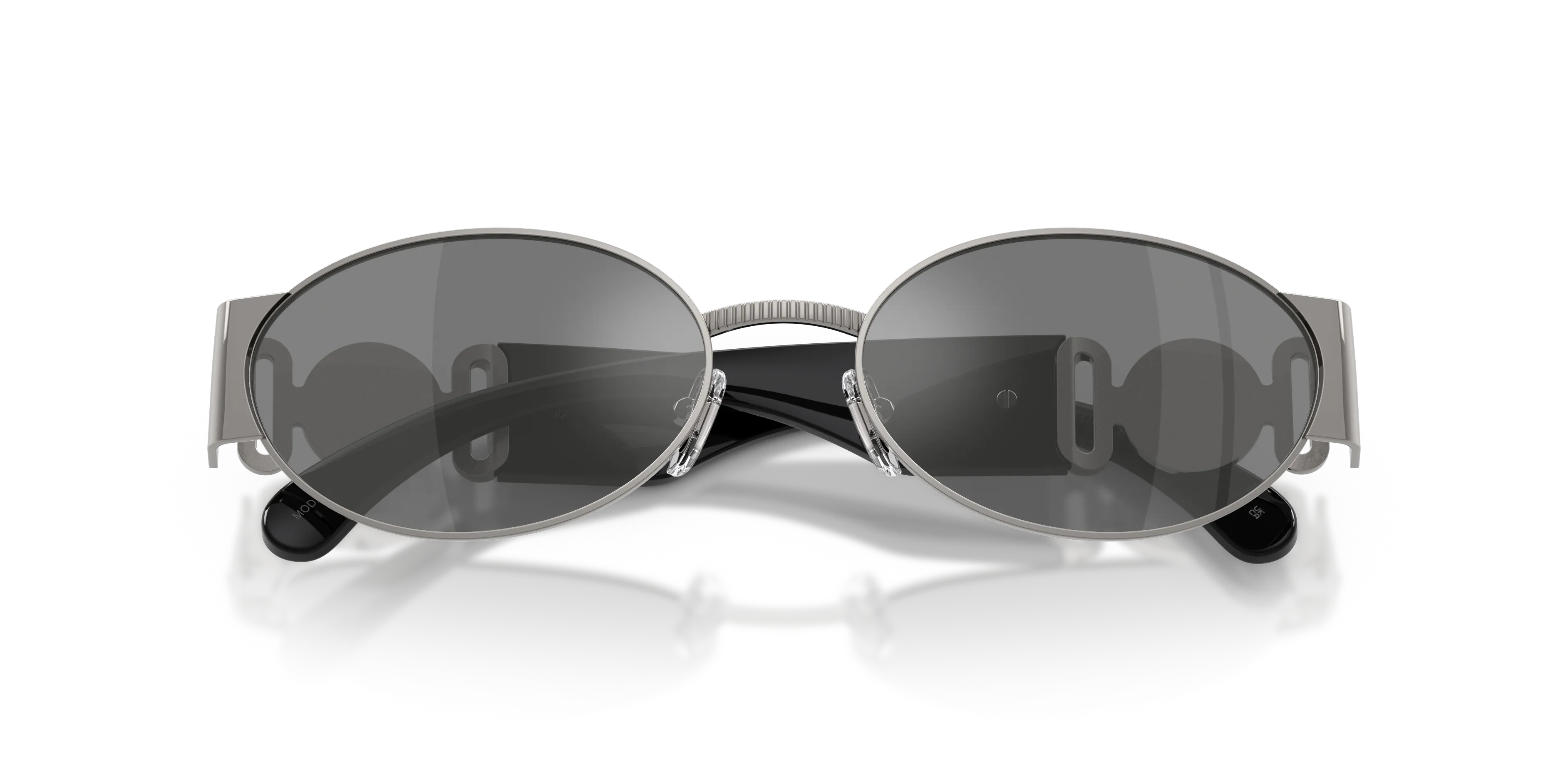 Versace VE2299 10016G Occhiali da sole Metallo Grigio Grigio Rotonda Specchiate - immagine 2