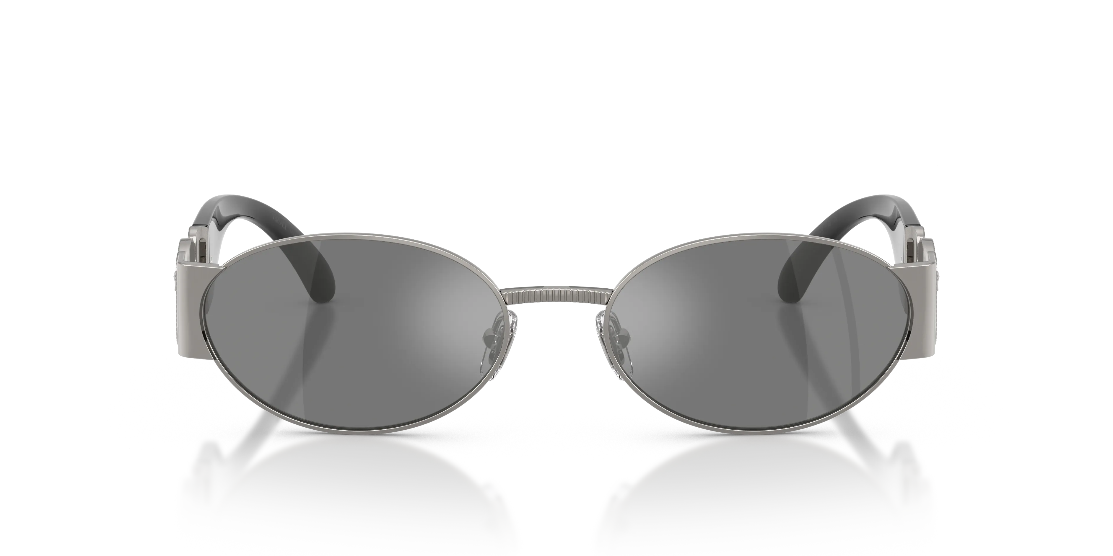 Versace VE2299 10016G Occhiali da sole Metallo Grigio Grigio Rotonda Specchiate - immagine 3