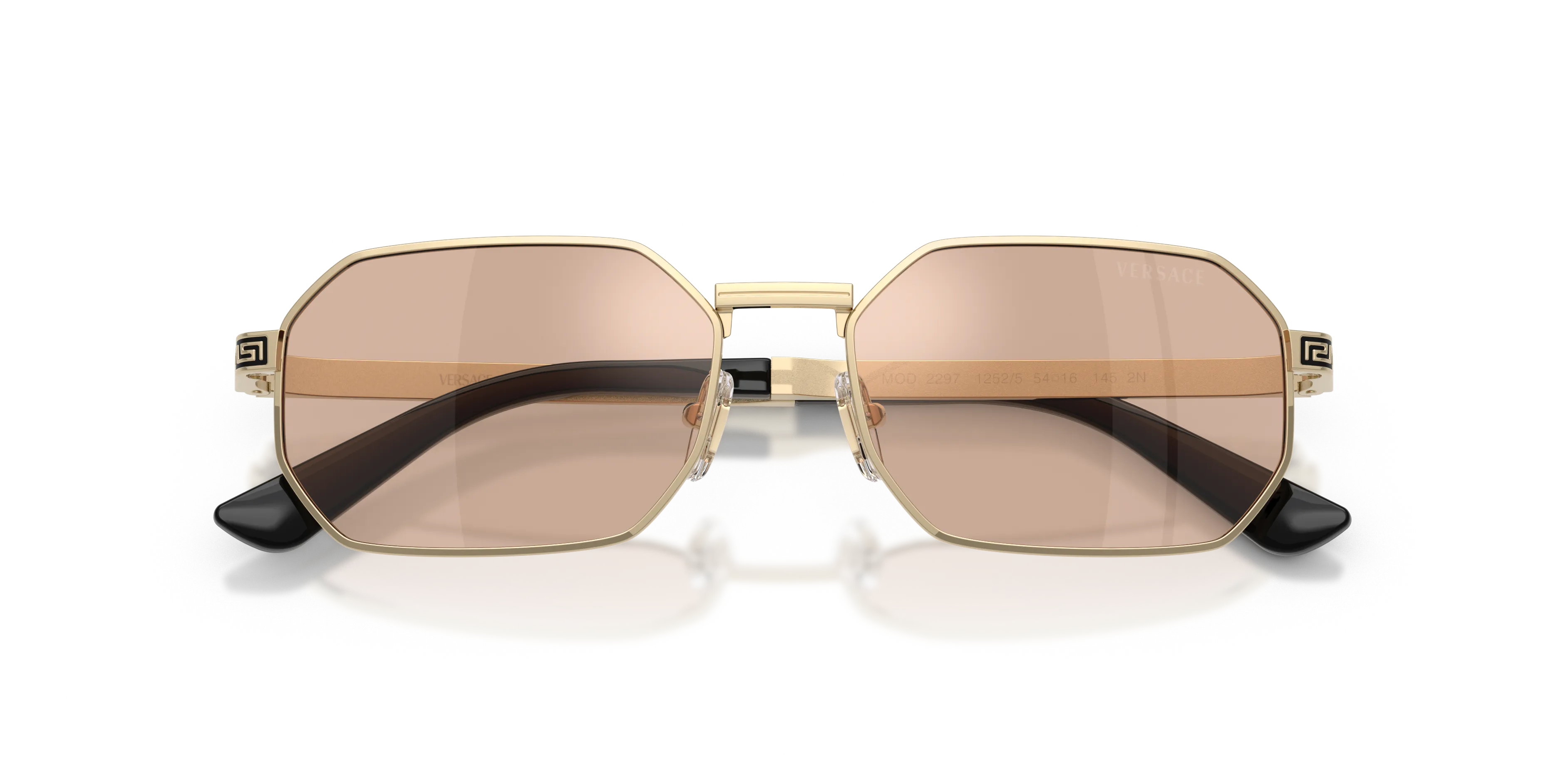 Versace VE2297 1252/5 Occhiali da sole Metallo Oro Rosa Squadrata Normale - immagine 2