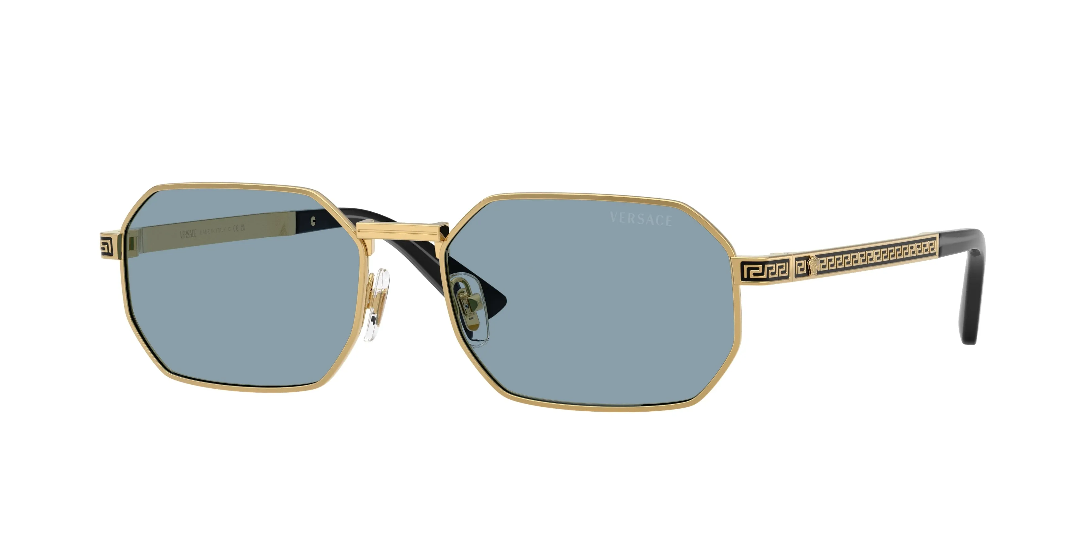 Versace VE2297 100280 Occhiali da sole Metallo Oro Blu Squadrata Normale - immagine 1