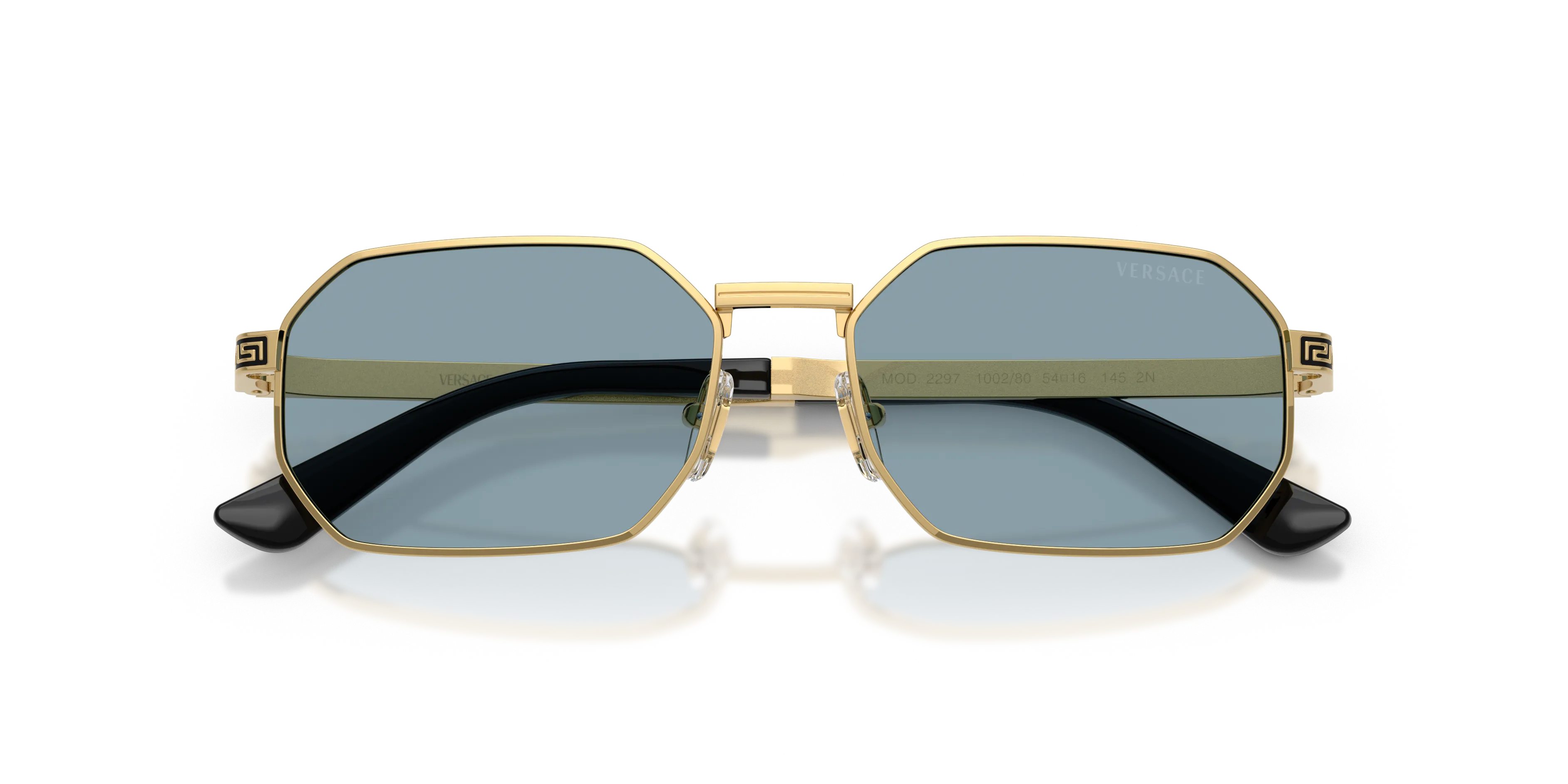 Versace VE2297 100280 Occhiali da sole Metallo Oro Blu Squadrata Normale - immagine 2