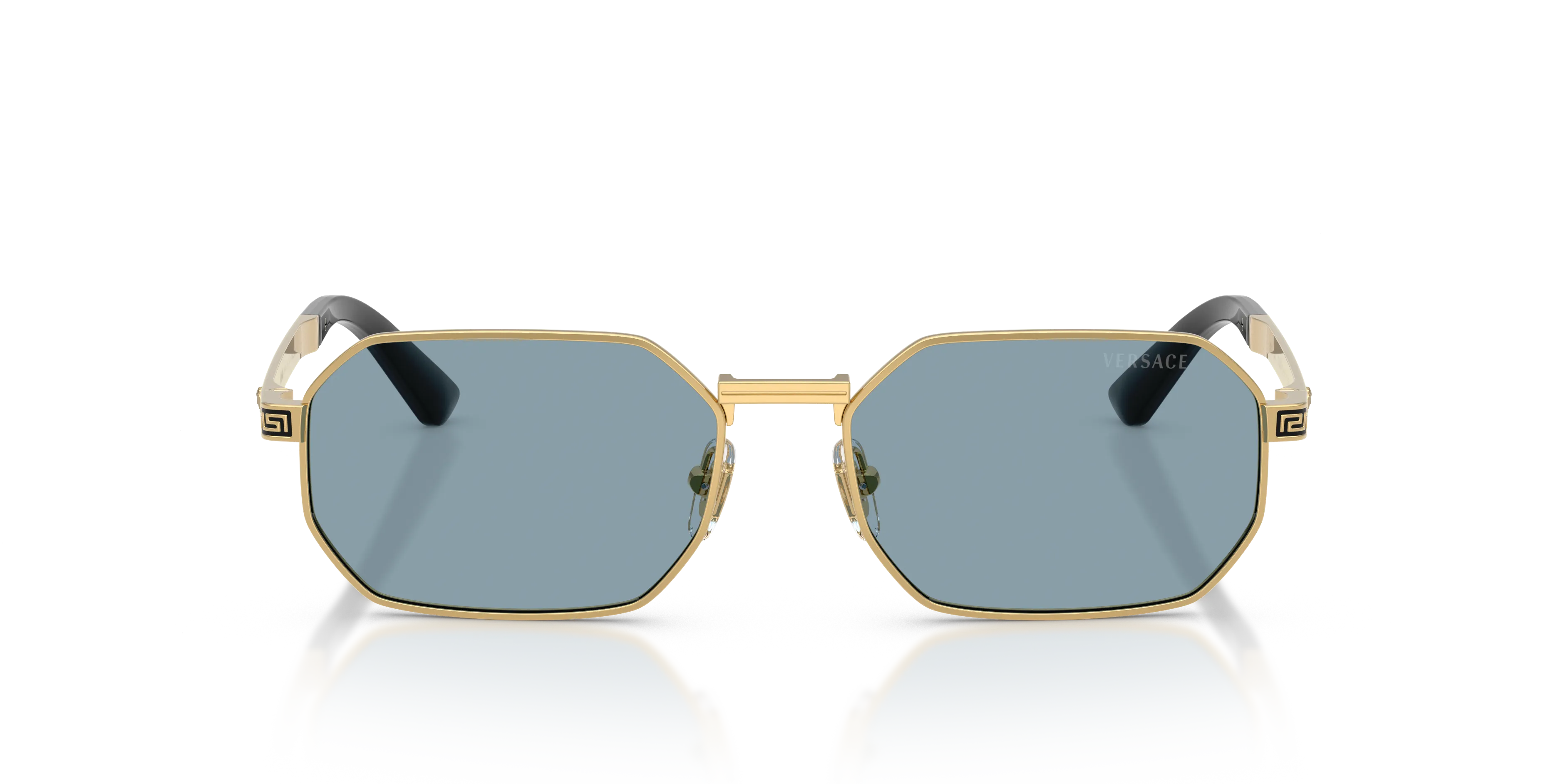 Versace VE2297 100280 Occhiali da sole Metallo Oro Blu Squadrata Normale - immagine 3