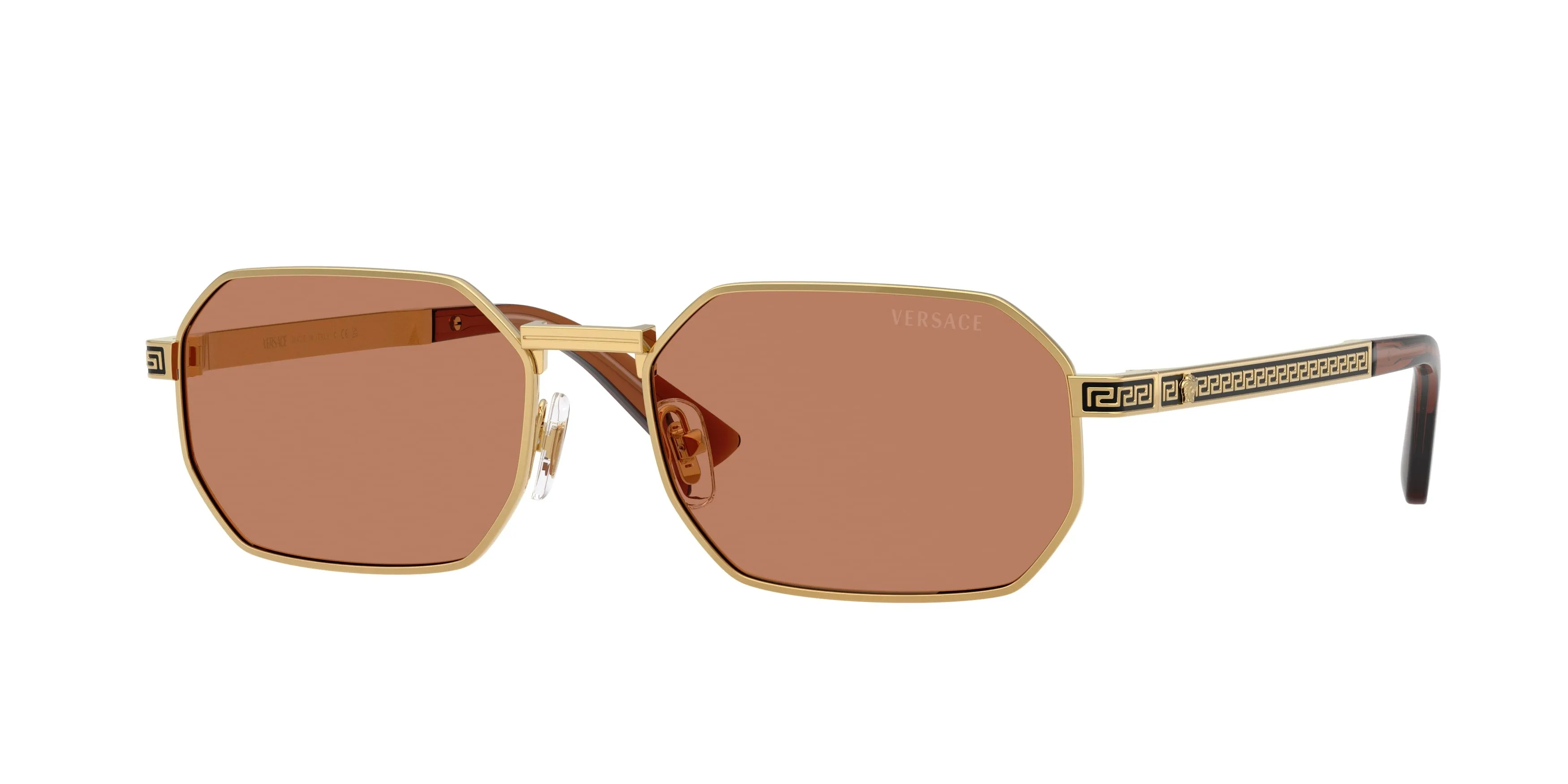 Versace VE2297 100273 Occhiali da sole Metallo Oro Marrone Squadrata Normale - immagine 1