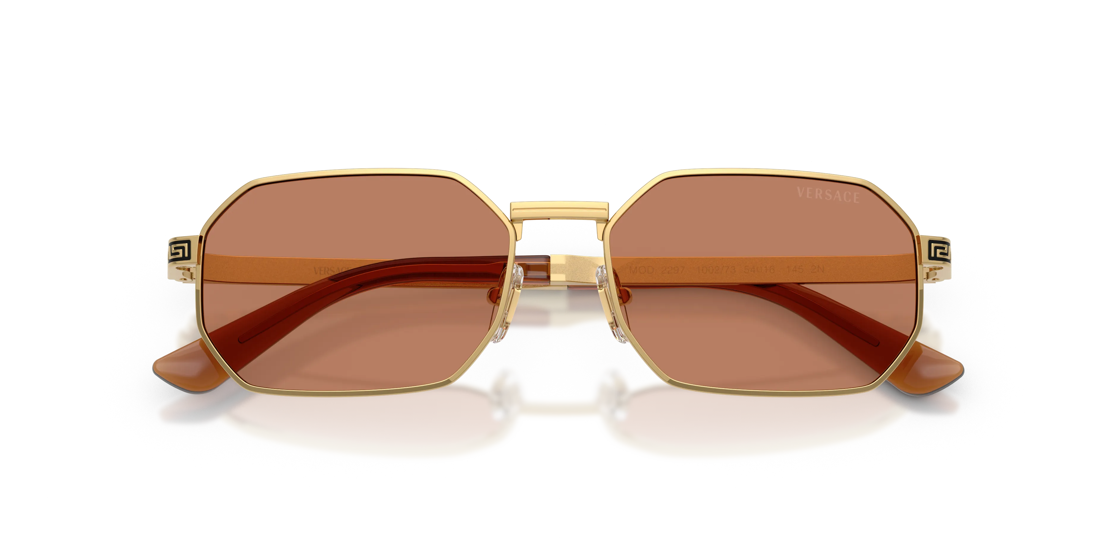 Versace VE2297 100273 Occhiali da sole Metallo Oro Marrone Squadrata Normale - immagine 2