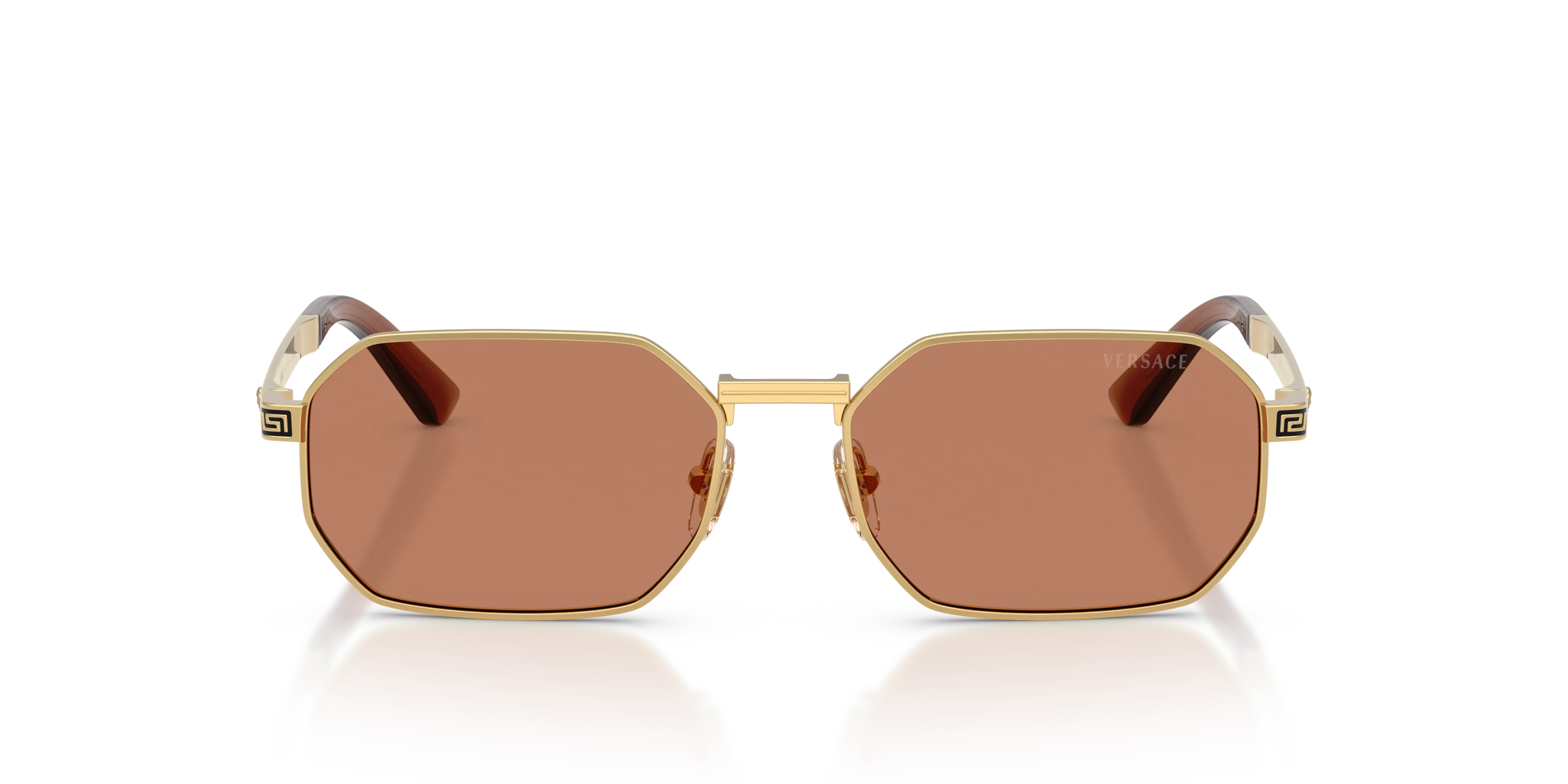 Versace VE2297 100273 Occhiali da sole Metallo Oro Marrone Squadrata Normale - immagine 3