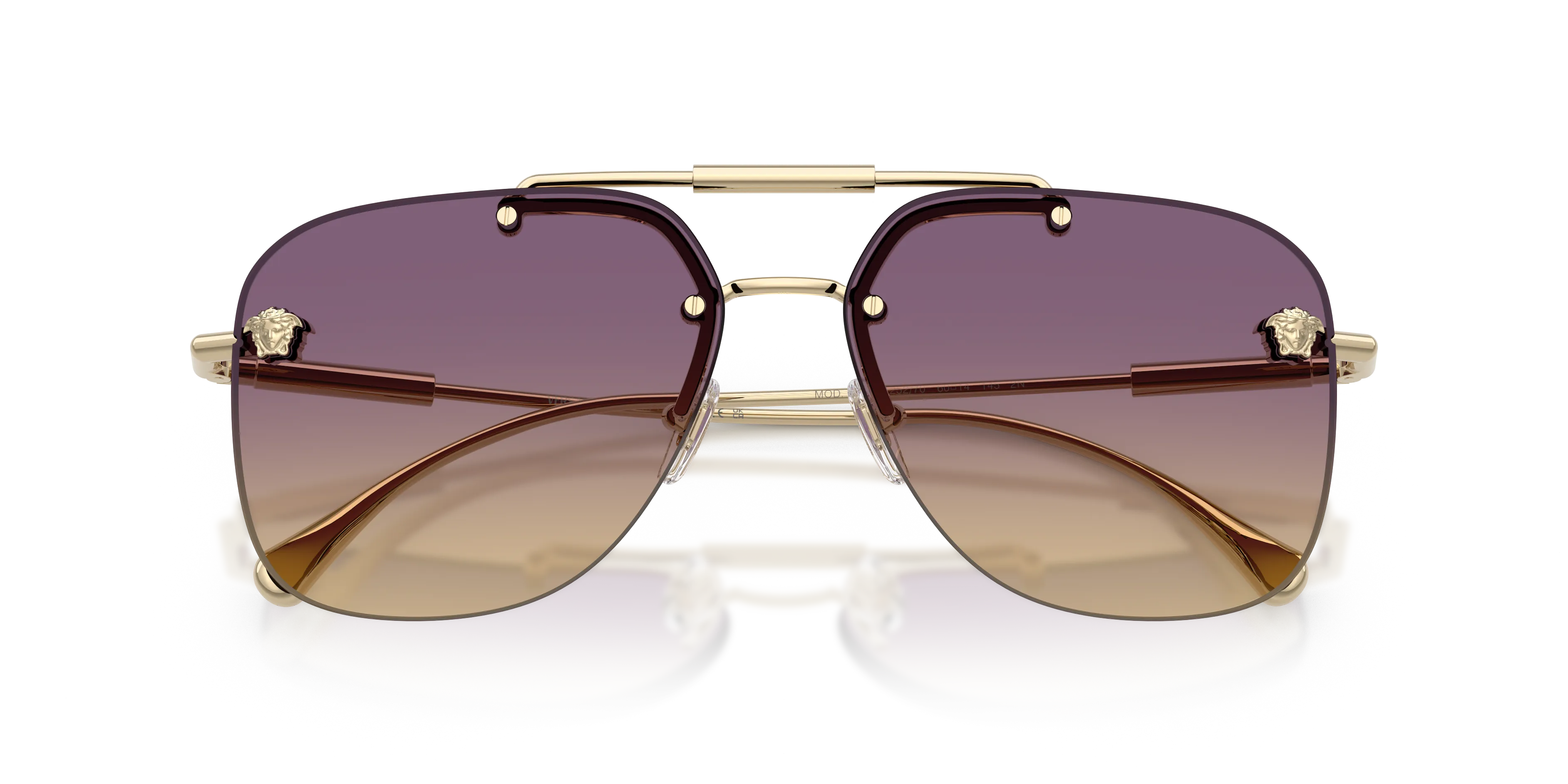 Versace VE2296 125270 Occhiali da sole Metallo Oro Giallo Squadrata Normale Sfumato - immagine 2