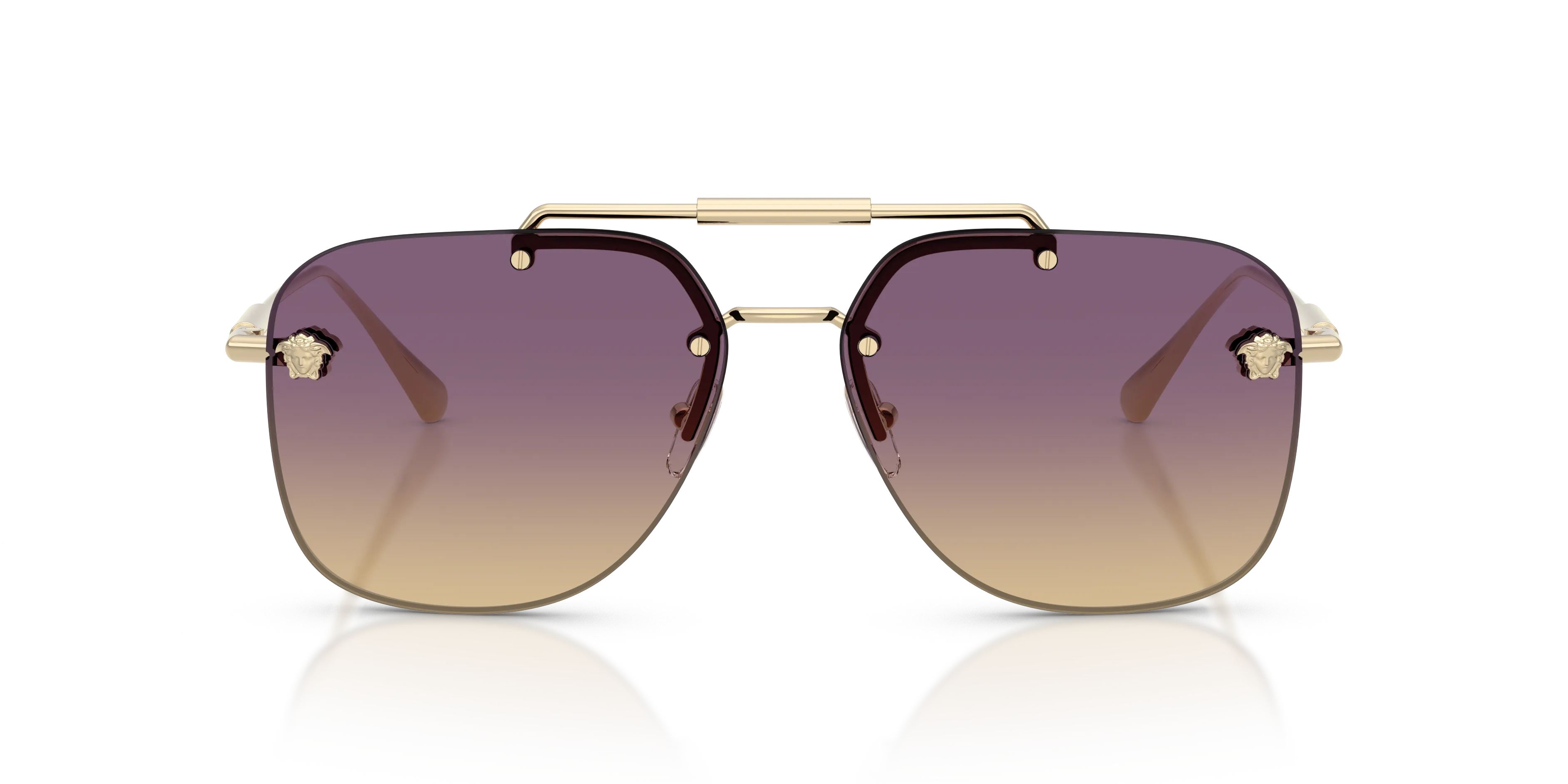 Versace VE2296 125270 Occhiali da sole Metallo Oro Giallo Squadrata Normale Sfumato - immagine 3