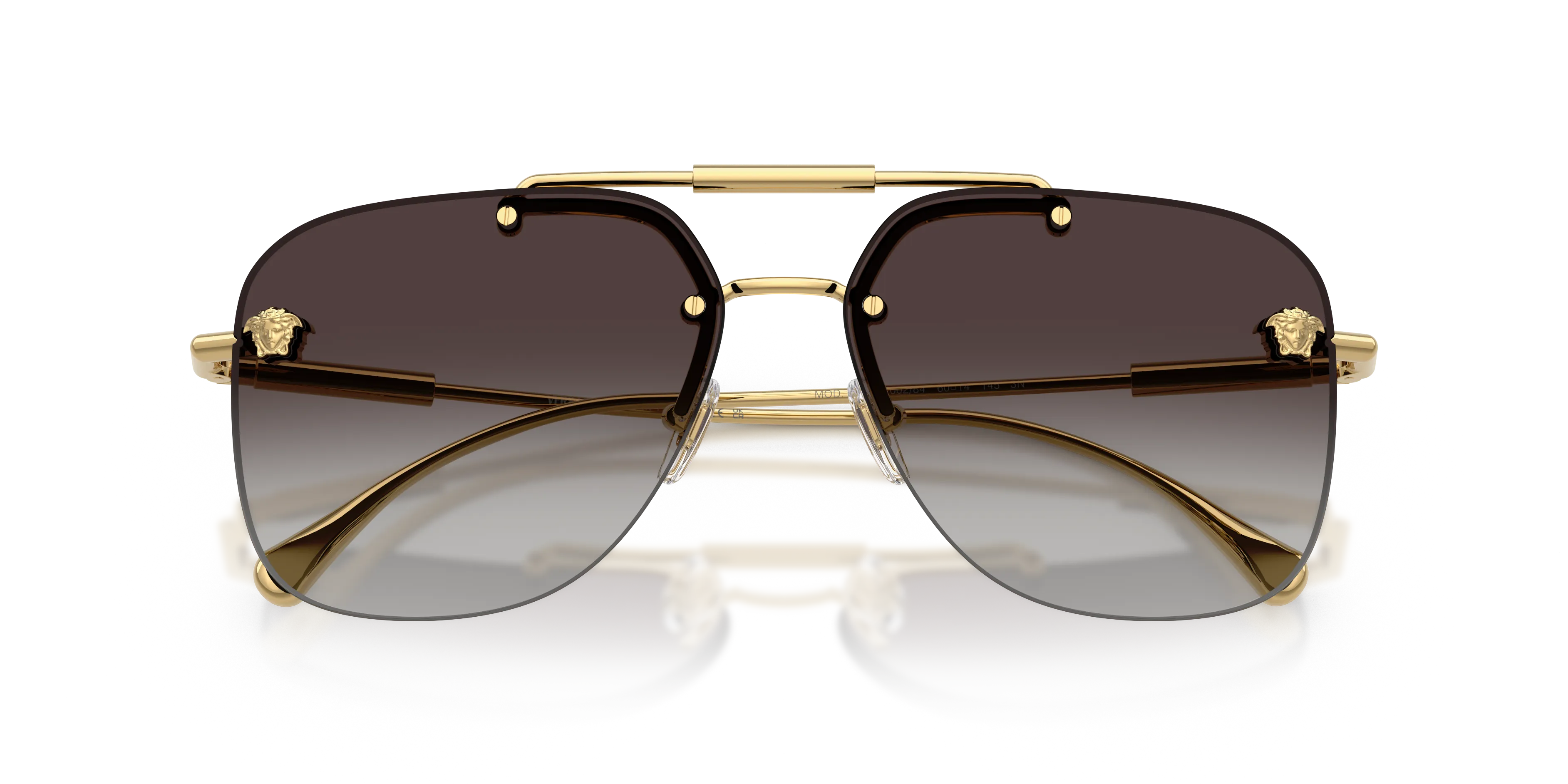 Versace VE2296 100284 Occhiali da sole Metallo Oro Grigio Squadrata Normale Sfumato - immagine 2