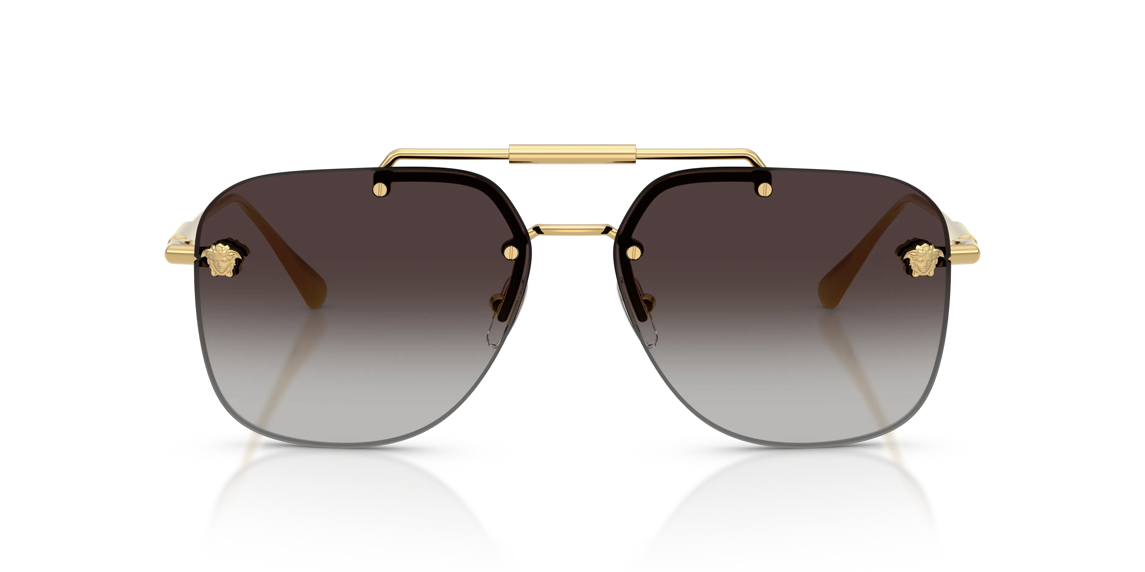 Versace VE2296 100284 Occhiali da sole Metallo Oro Grigio Squadrata Normale Sfumato - immagine 3