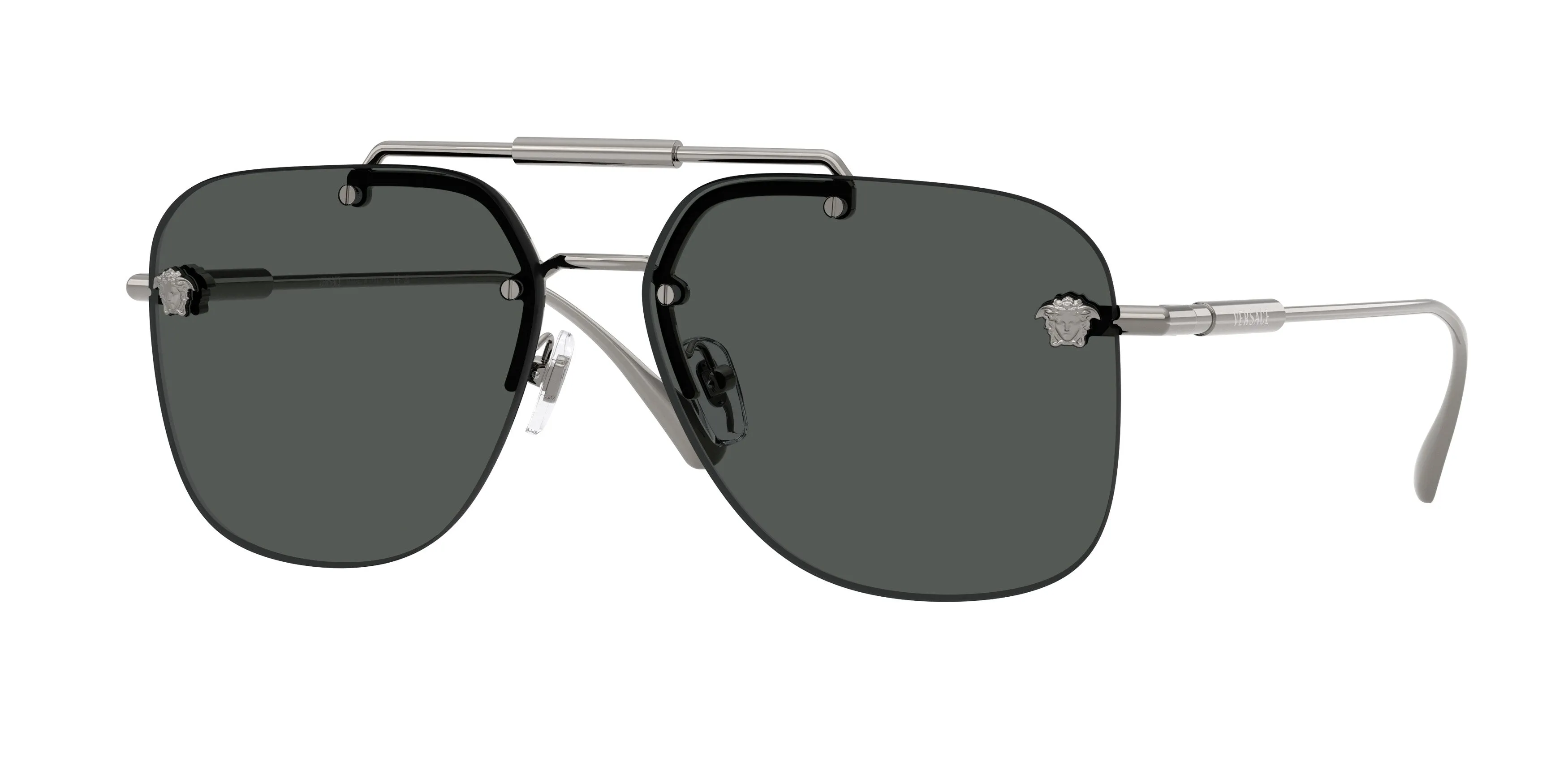Versace VE2296 100187 Occhiali da sole Metallo Grigio Grigio Squadrata Normale - immagine 1