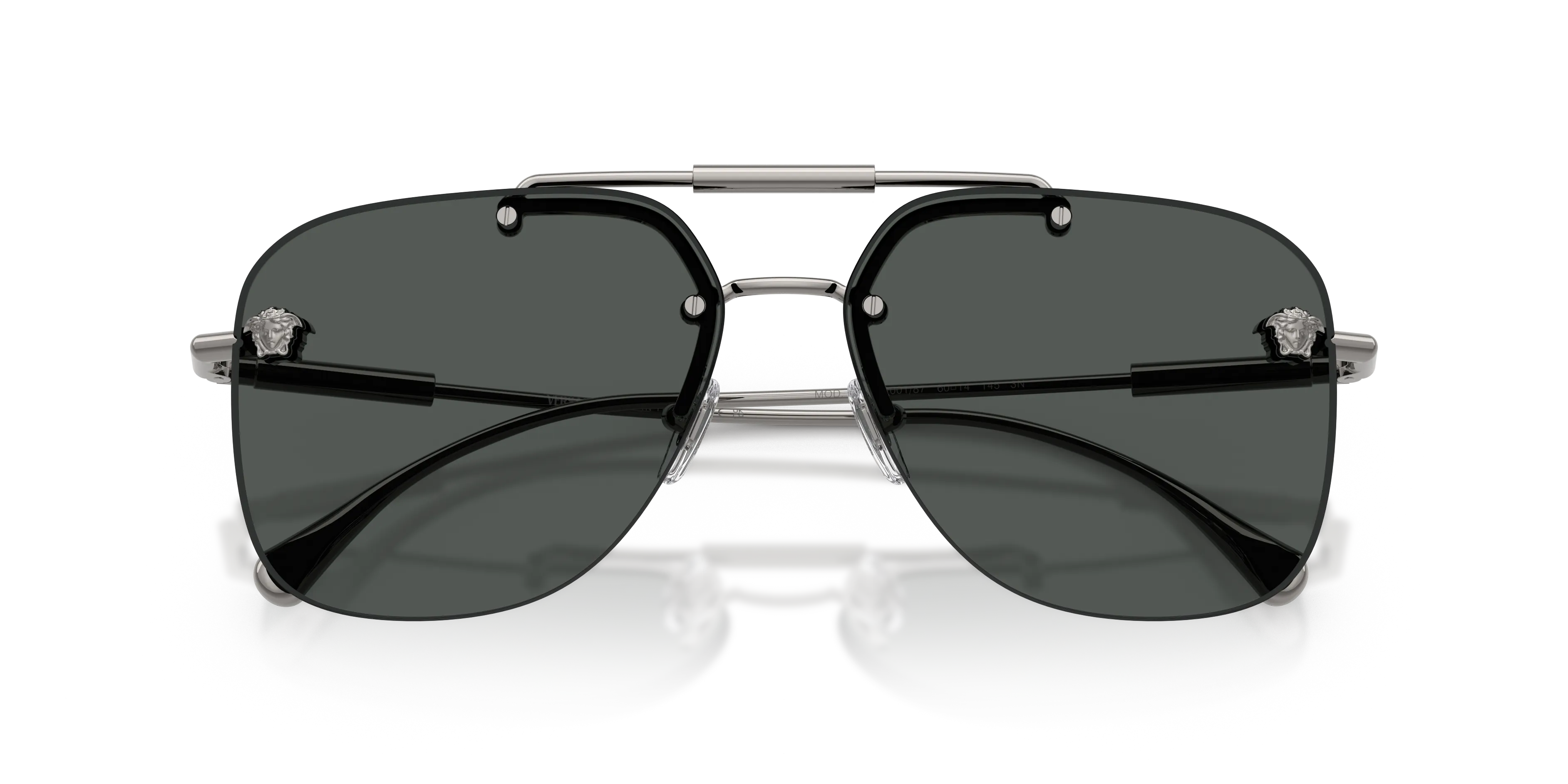 Versace VE2296 100187 Occhiali da sole Metallo Grigio Grigio Squadrata Normale - immagine 2
