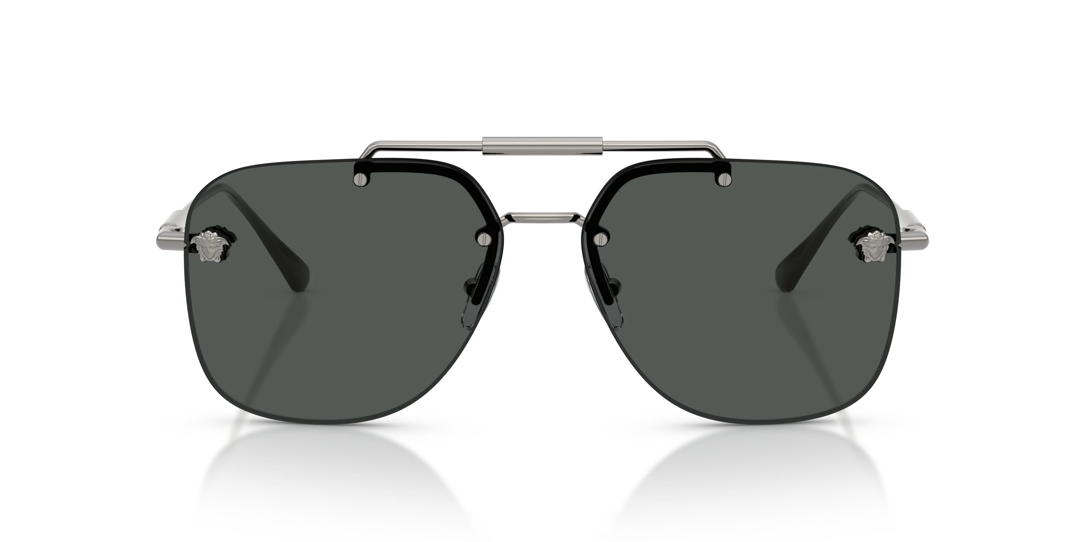 Versace VE2296 100187 Occhiali da sole Metallo Grigio Grigio Squadrata Normale - immagine 3