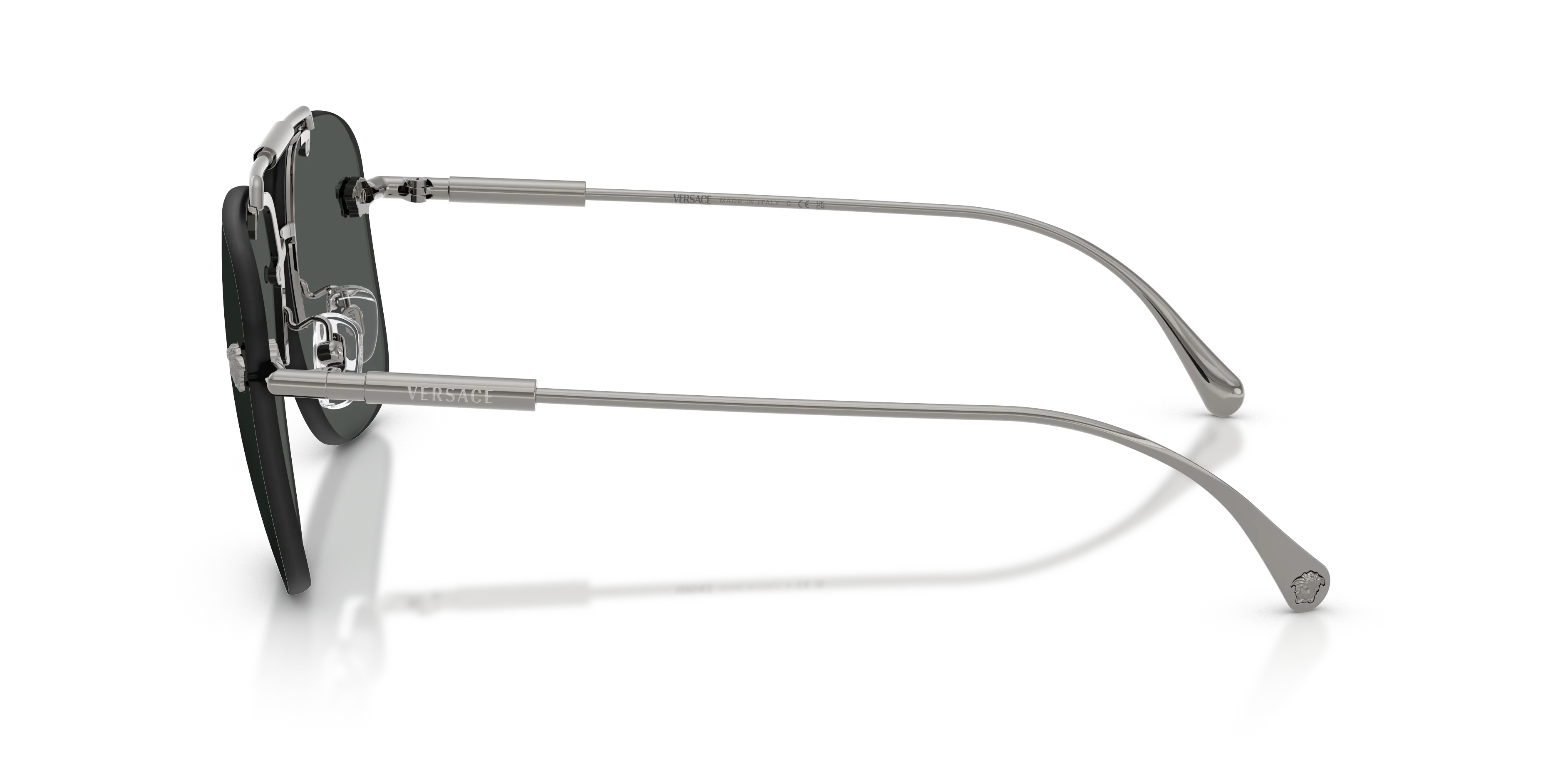 Versace VE2296 100187 Occhiali da sole Metallo Grigio Grigio Squadrata Normale - immagine 4