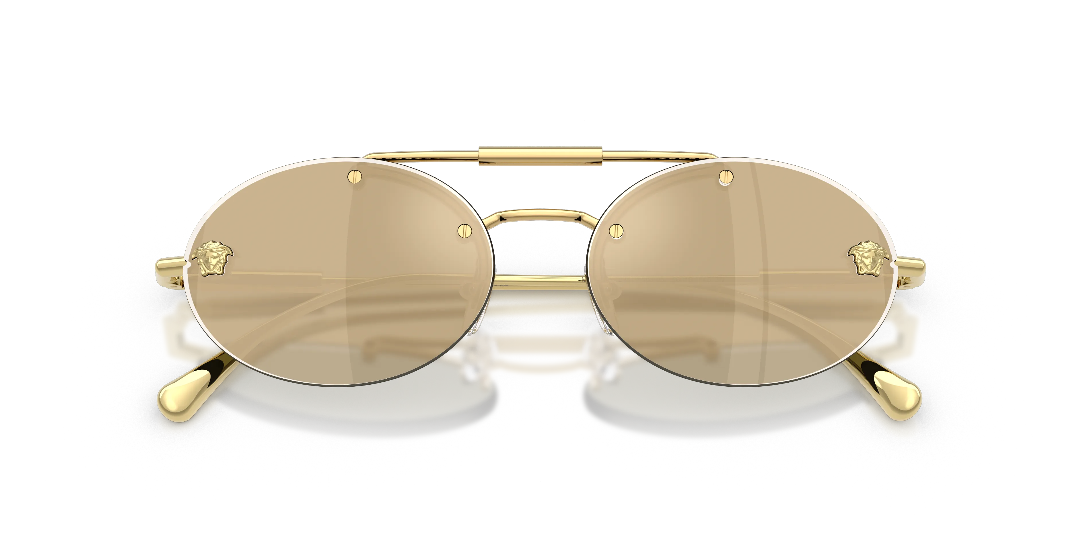 Versace VE2295 K00303 Occhiali da sole Metallo Oro Giallo Rotonda Normale - immagine 2