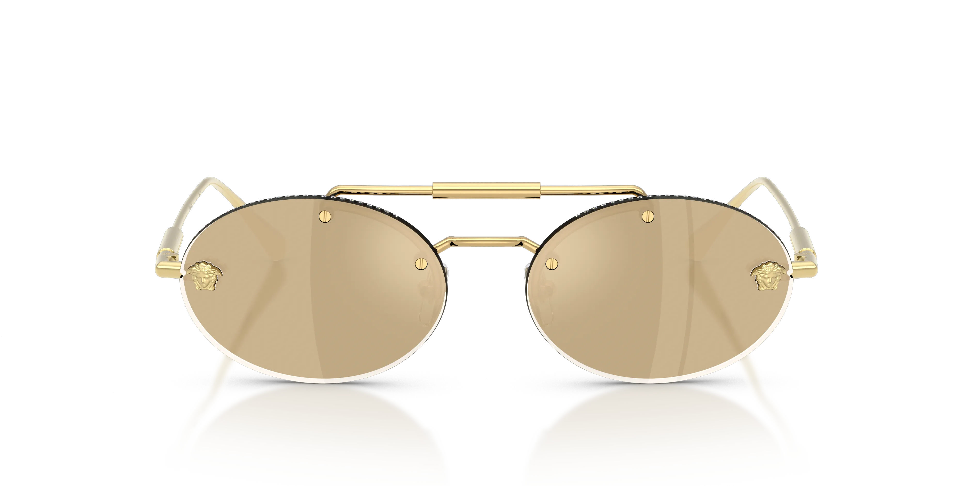 Versace VE2295 K00303 Occhiali da sole Metallo Oro Giallo Rotonda Normale - immagine 3