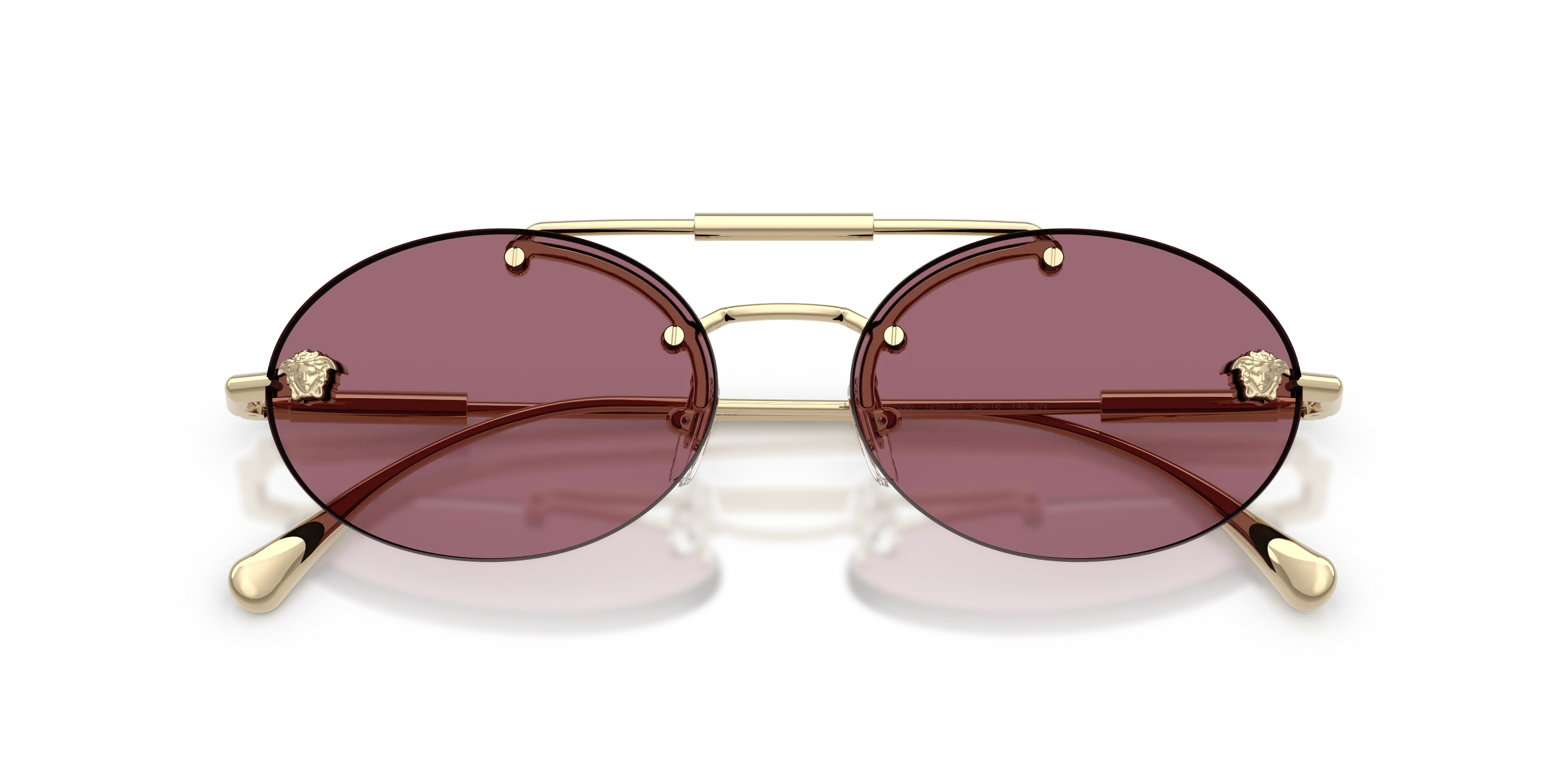 Versace VE2295 12521A Occhiali da sole Metallo Oro Viola Rotonda Normale - immagine 2