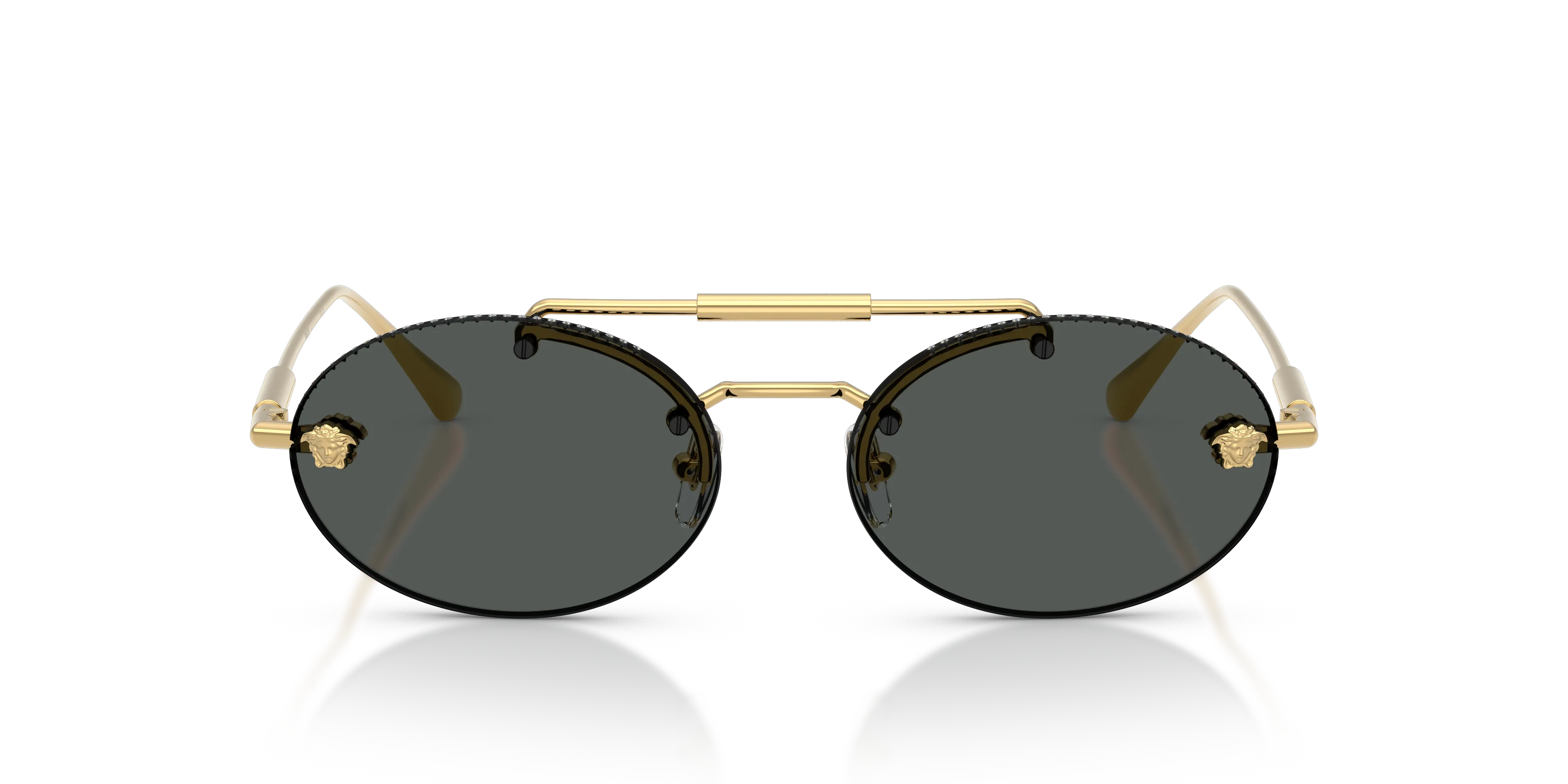 Versace VE2295 100287 Occhiali da sole Metallo Oro Grigio Rotonda Normale - immagine 3