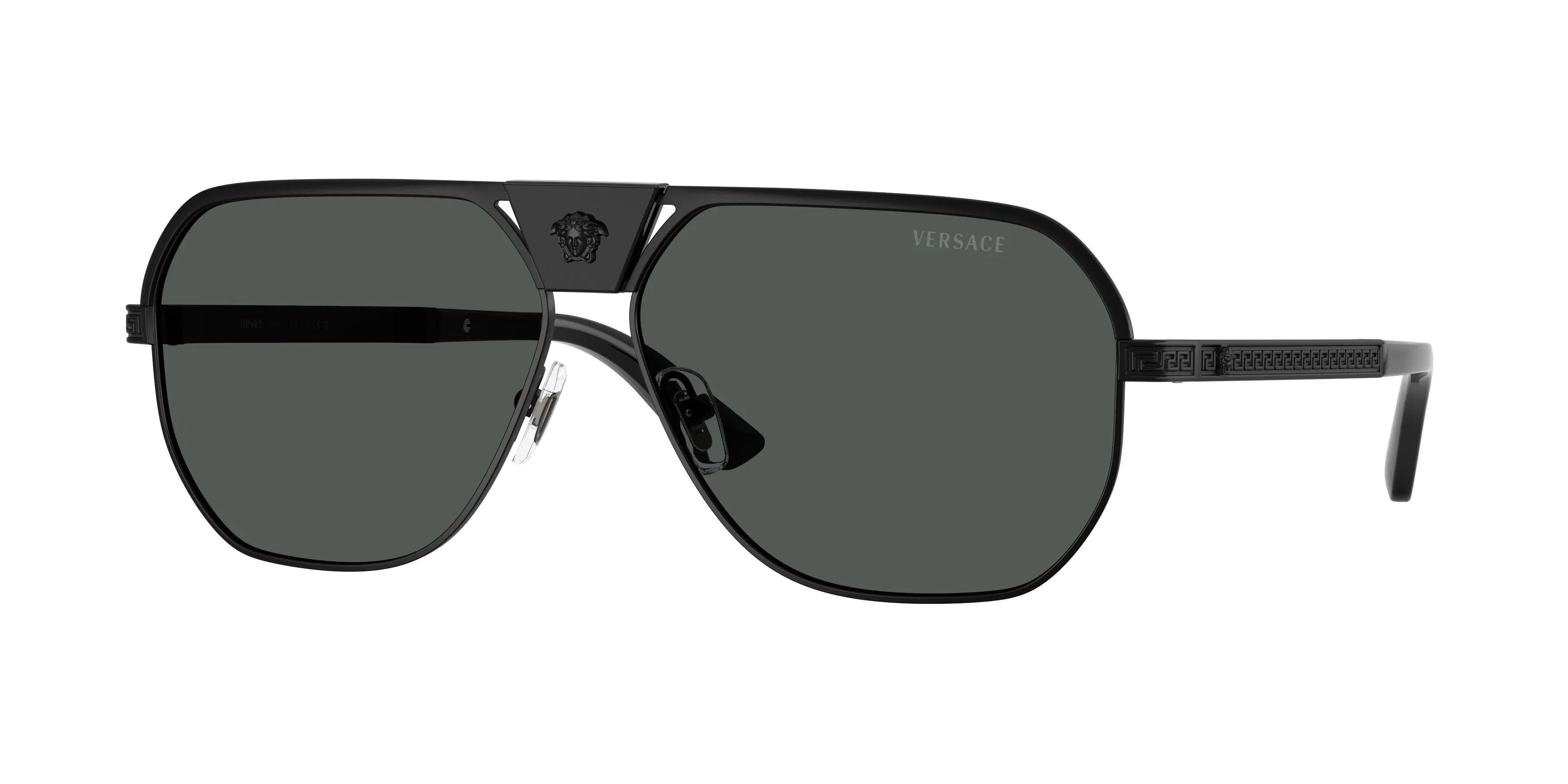 Versace VE2294 126187 Occhiali da sole Metallo Nero Grigio Squadrata Normale - immagine 1