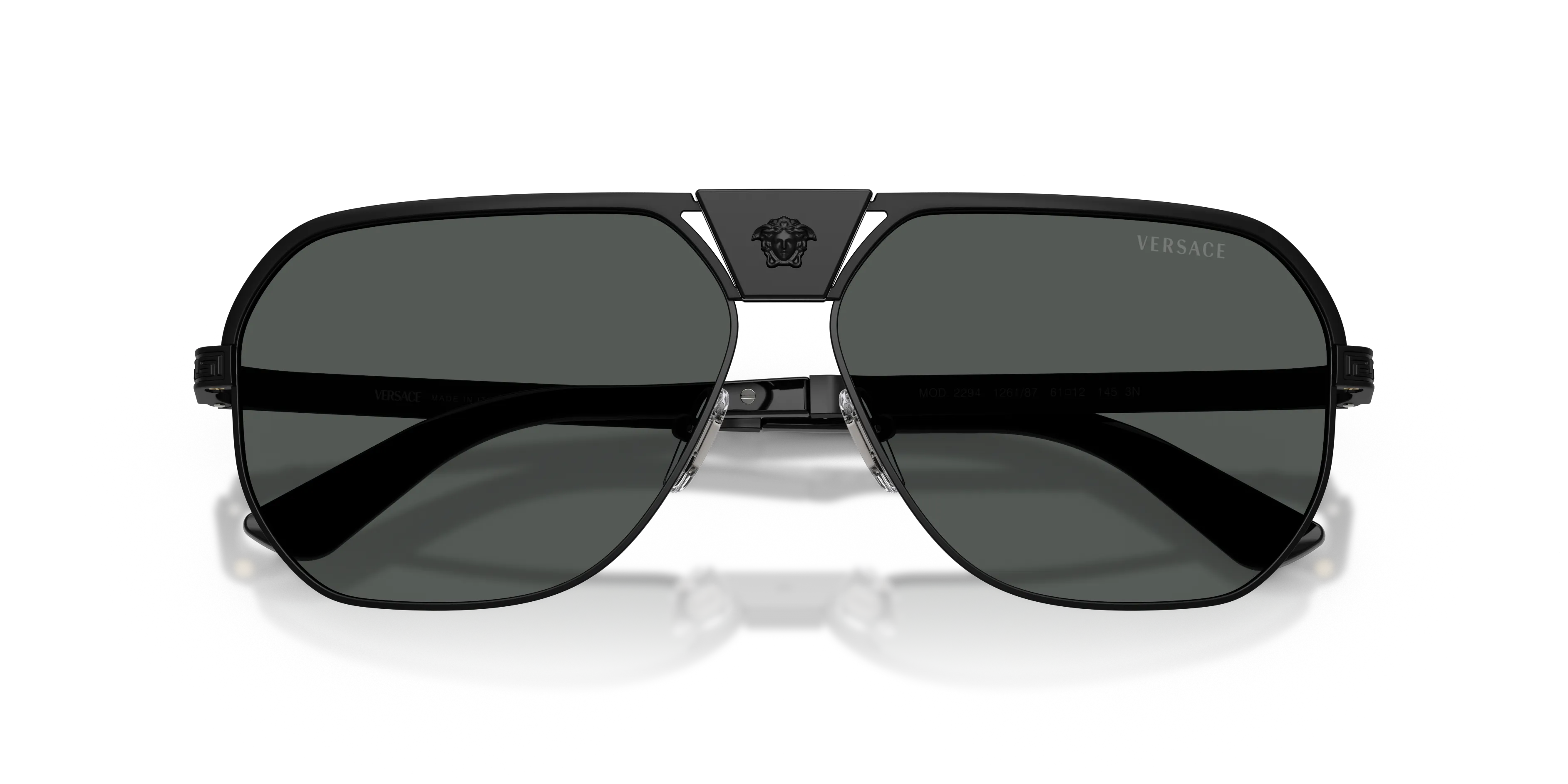Versace VE2294 126187 Occhiali da sole Metallo Nero Grigio Squadrata Normale - immagine 2