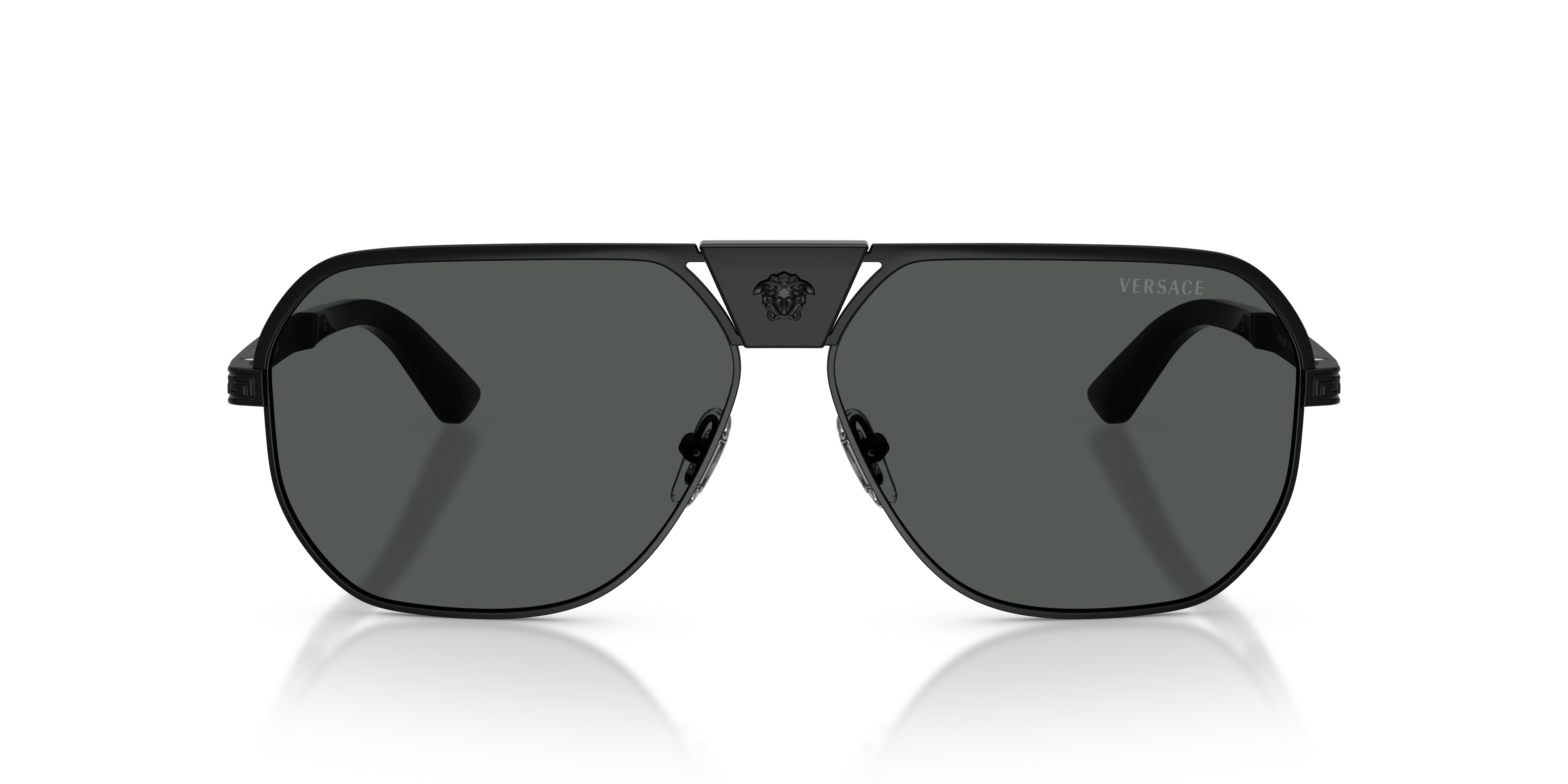 Versace VE2294 126187 Occhiali da sole Metallo Nero Grigio Squadrata Normale - immagine 3