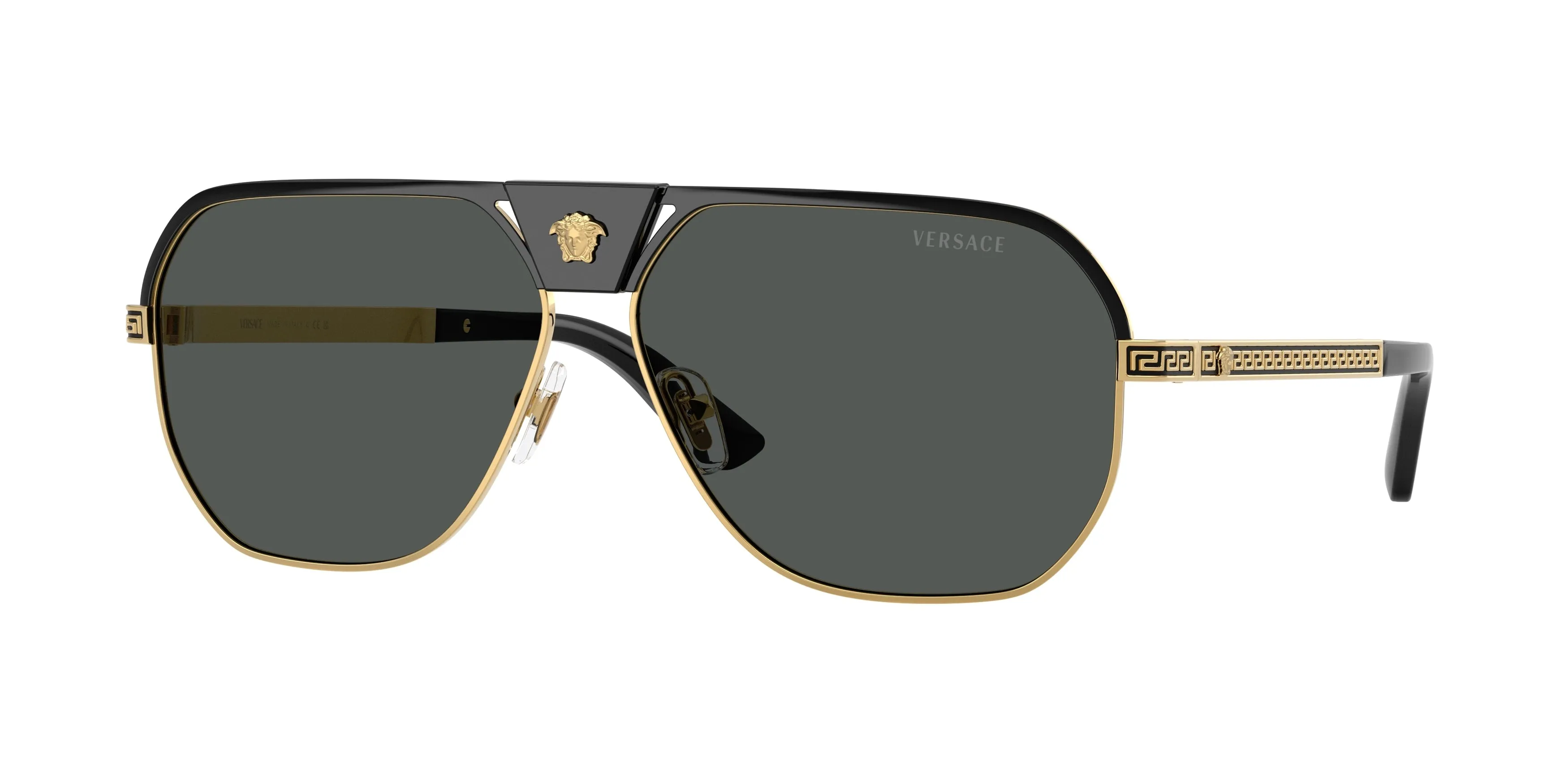 Versace VE2294 100287 Occhiali da sole Metallo Nero Grigio Squadrata Normale - immagine 1