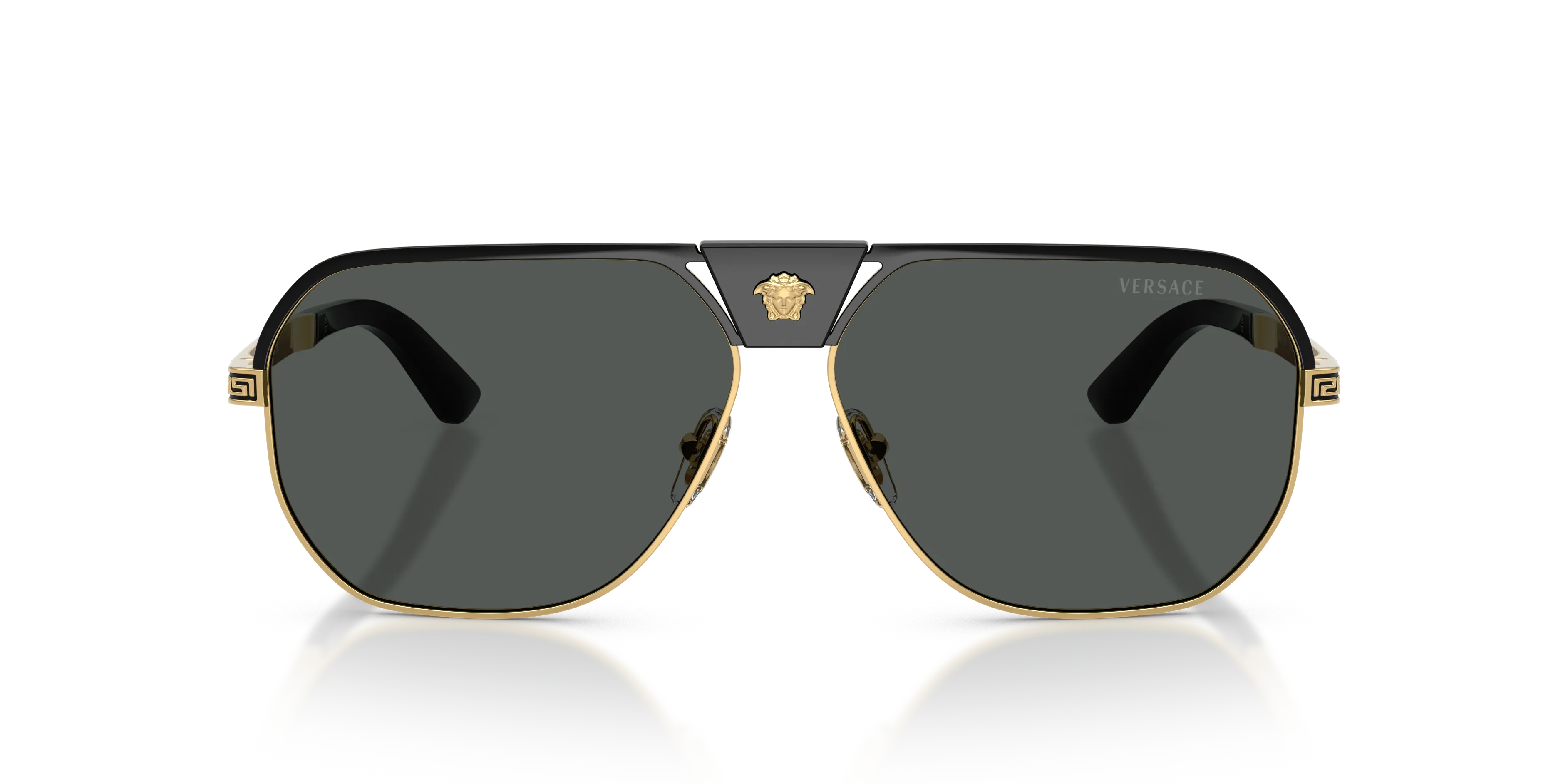 Versace VE2294 100287 Occhiali da sole Metallo Nero Grigio Squadrata Normale - immagine 3