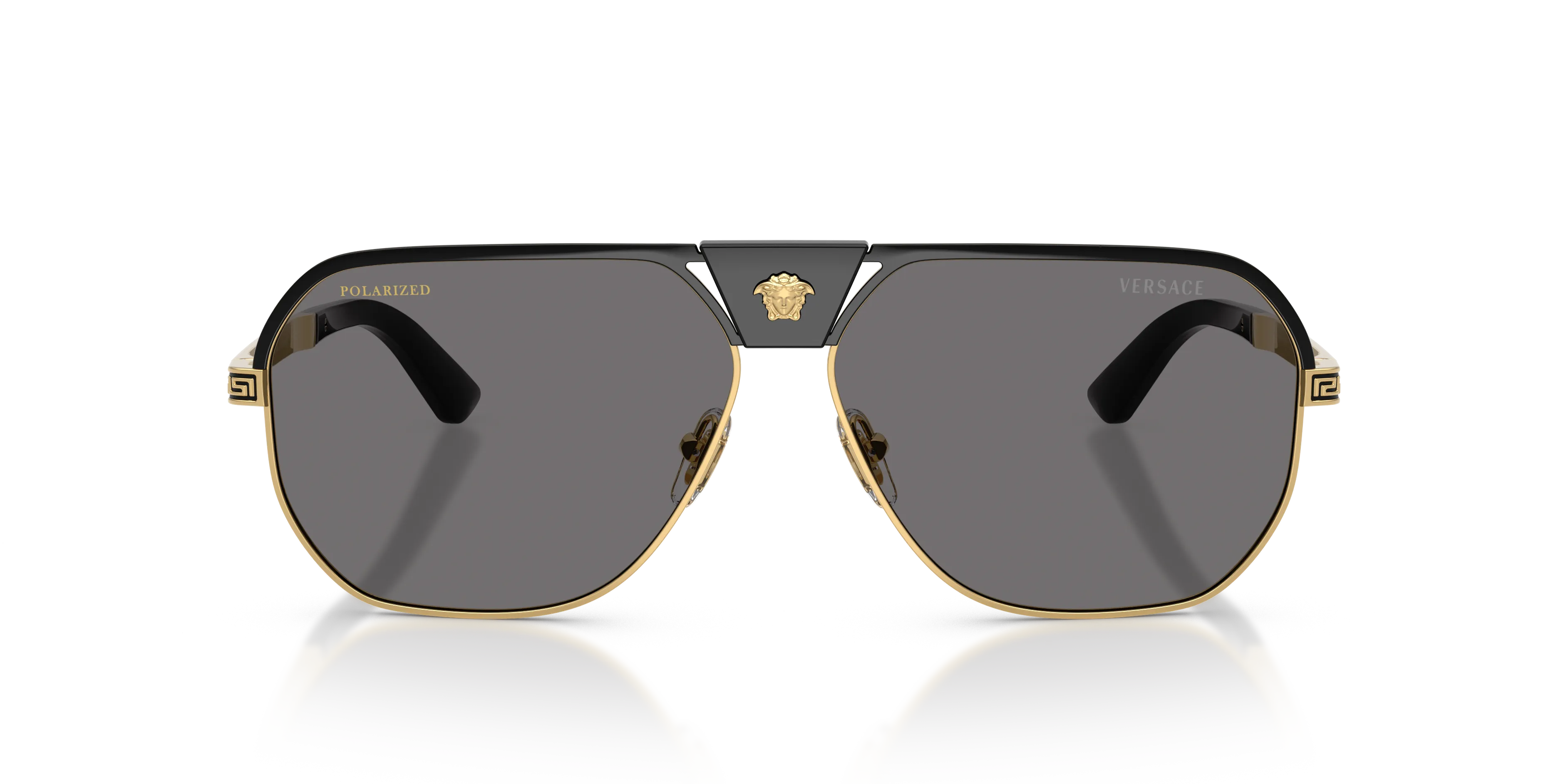 Versace VE2294 100281 Occhiali da sole Metallo Nero Grigio Squadrata Polarizzata - immagine 3