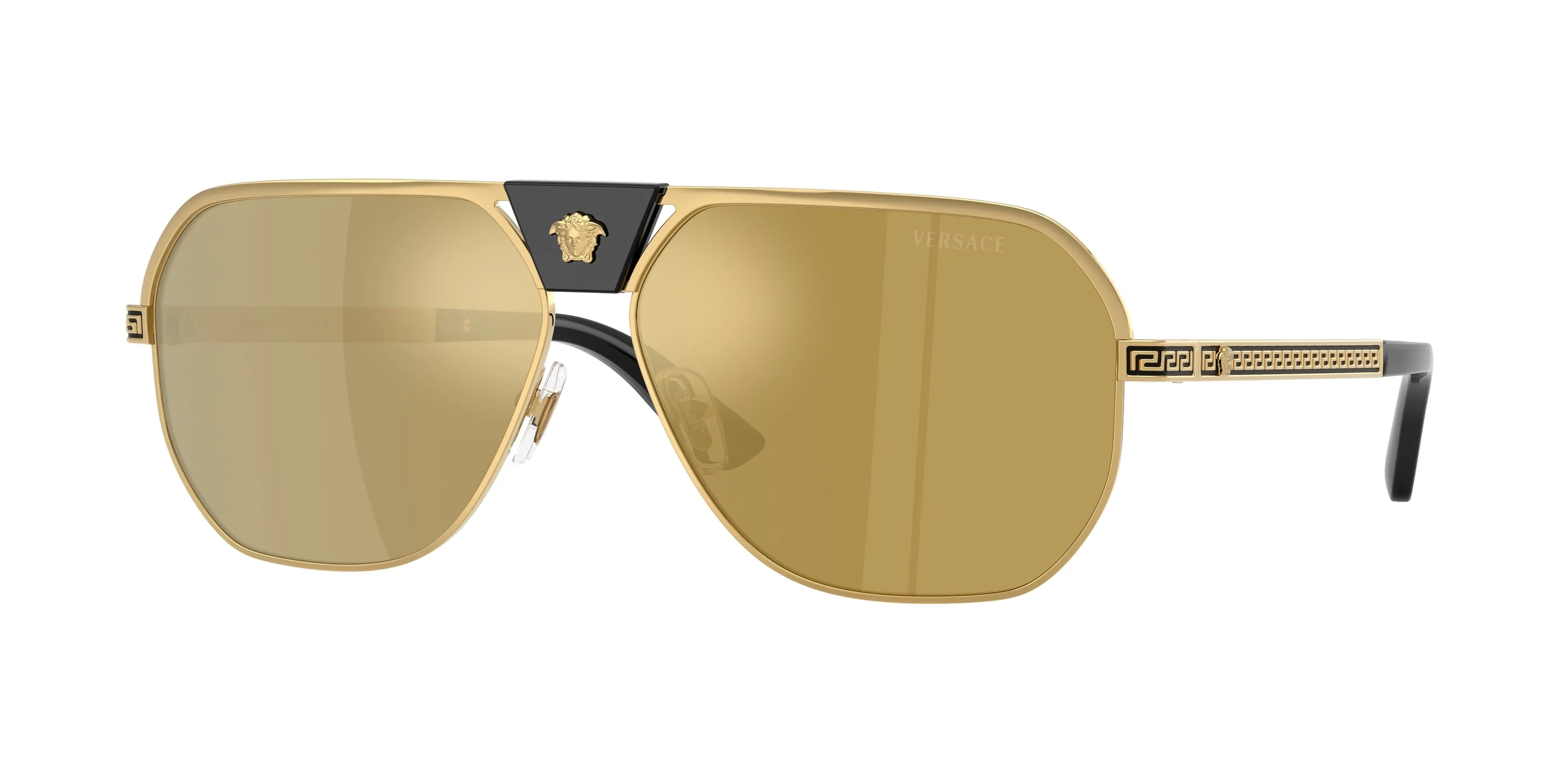 Versace VE2294 10025A Occhiali da sole Metallo Oro Marrone Squadrata Specchiate - immagine 1