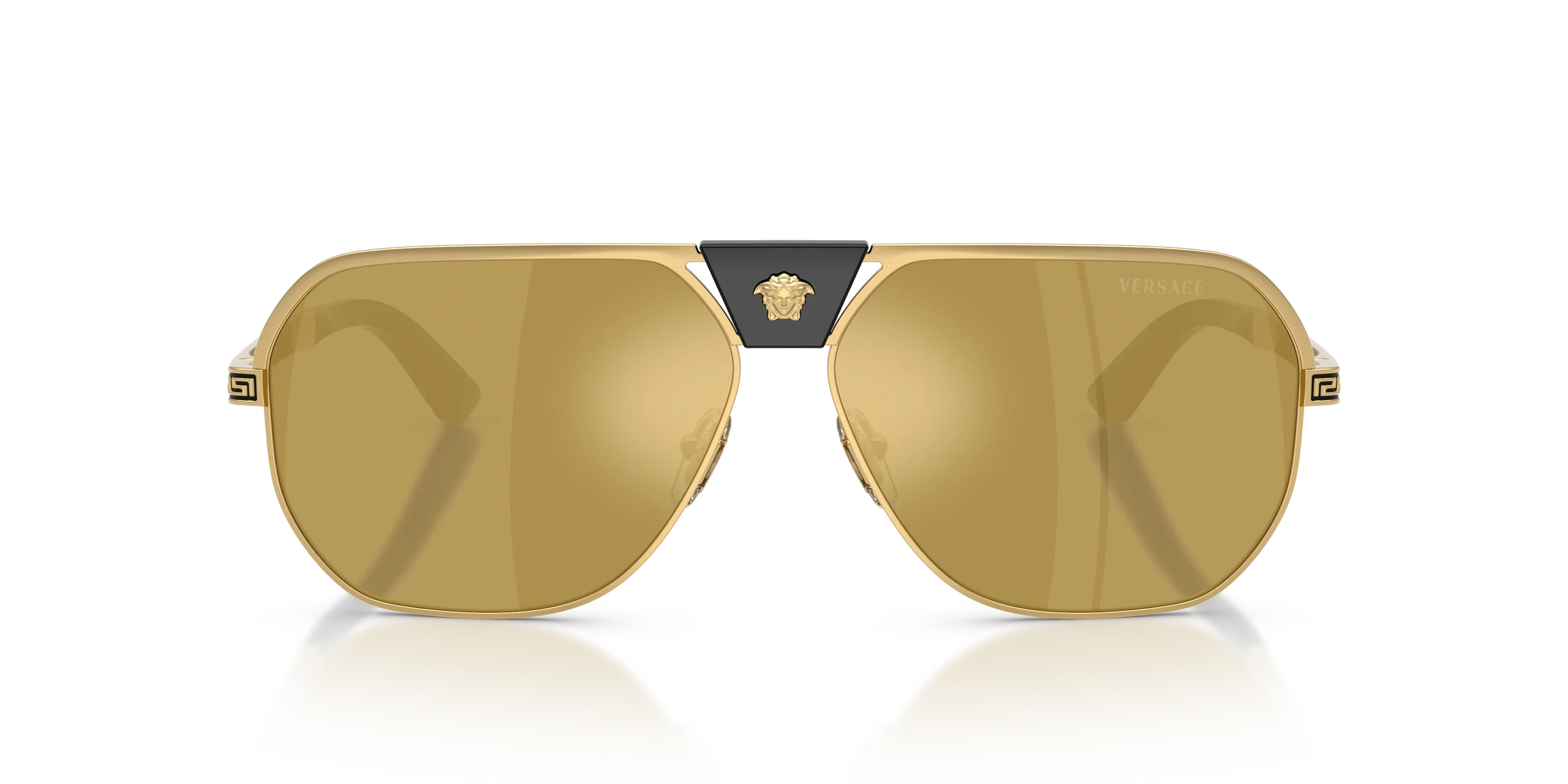 Versace VE2294 10025A Occhiali da sole Metallo Oro Marrone Squadrata Specchiate - immagine 3