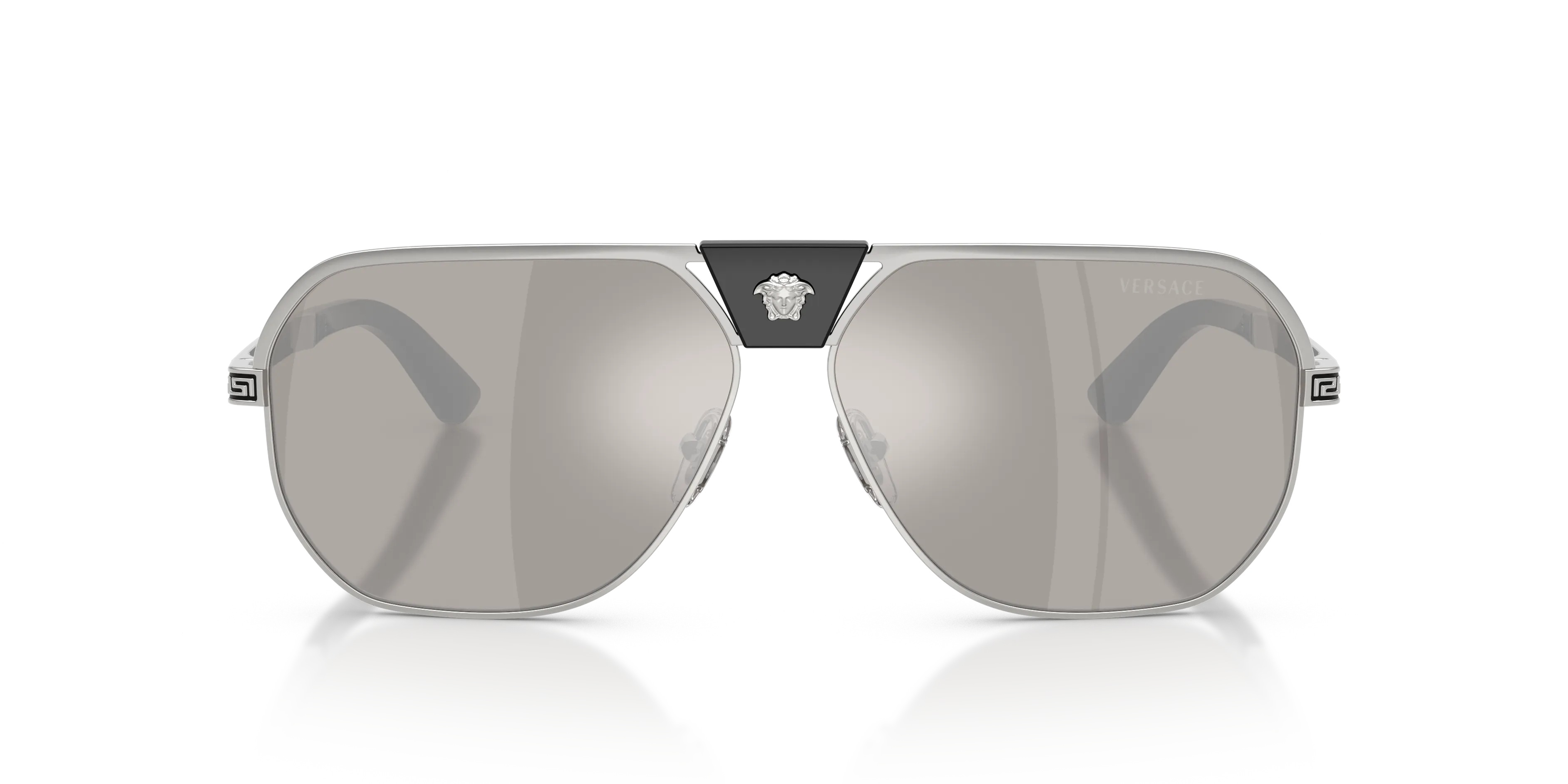 Versace VE2294 10006G Occhiali da sole Metallo Argento Grigio Squadrata Specchiate - immagine 3