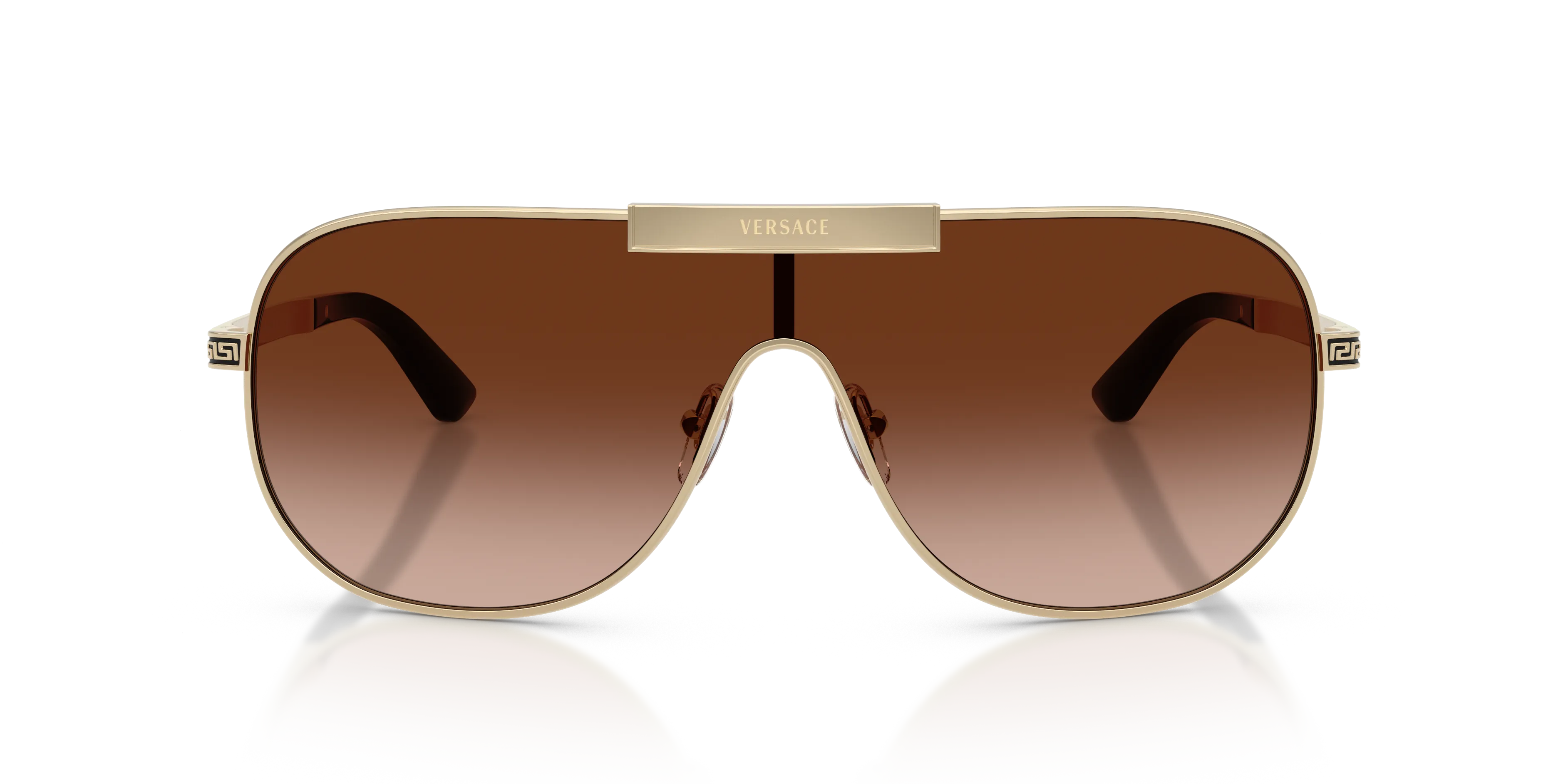 Versace VE2293 125213 Occhiali da sole Metallo Oro Marrone Geometrica Normale Sfumato - immagine 3
