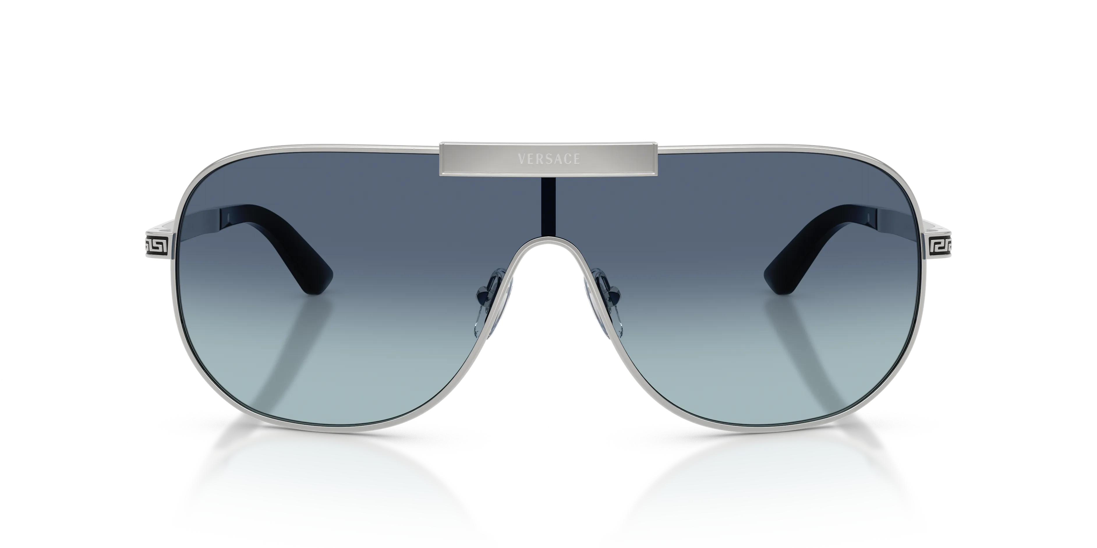 Versace VE2293 100019 Occhiali da sole Metallo Argento Blu Geometrica Normale Sfumato - immagine 3