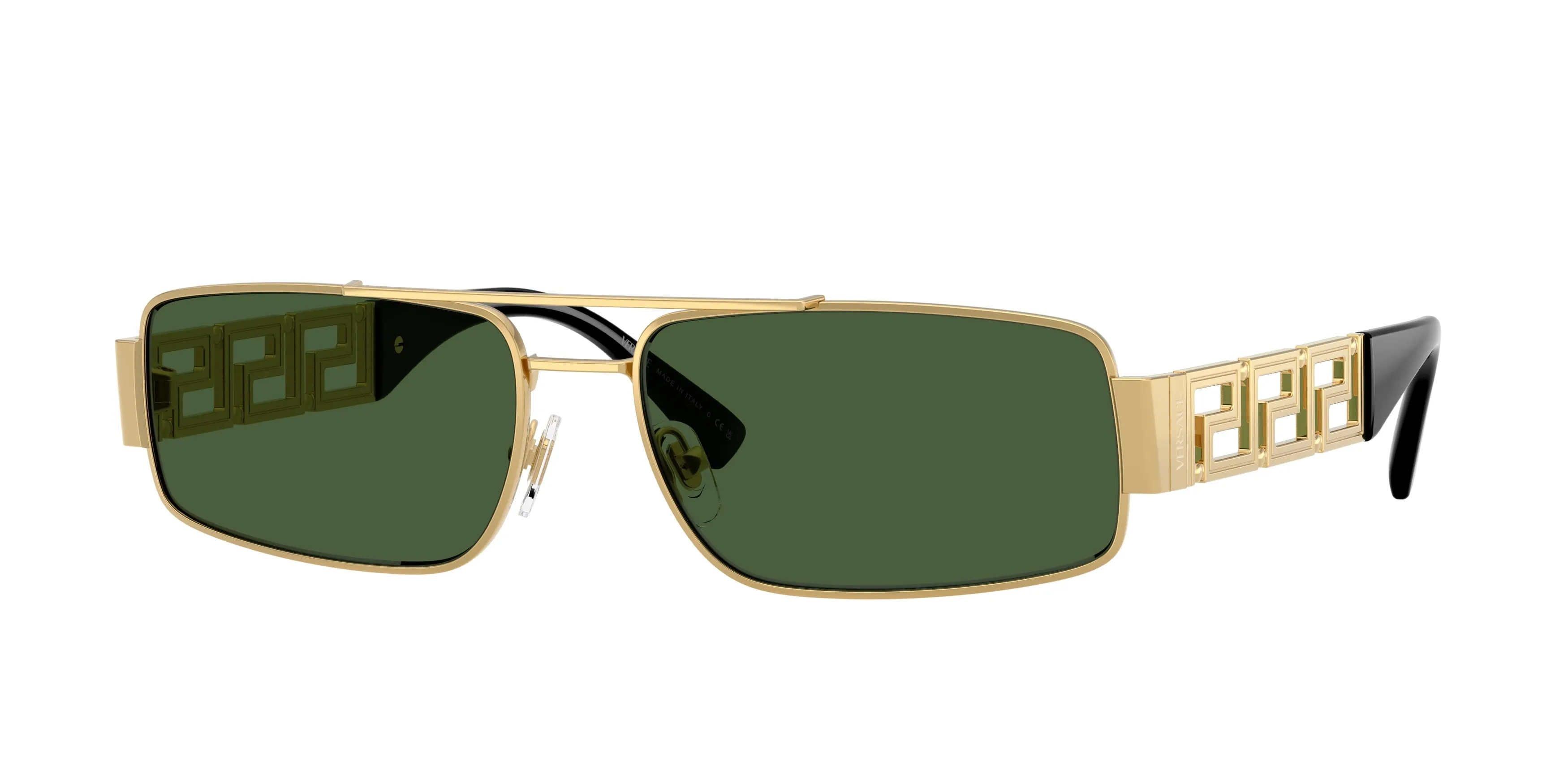 Versace VE2257 100271 Occhiali da sole Metallo Oro Verde Squadrata Normale - immagine 1