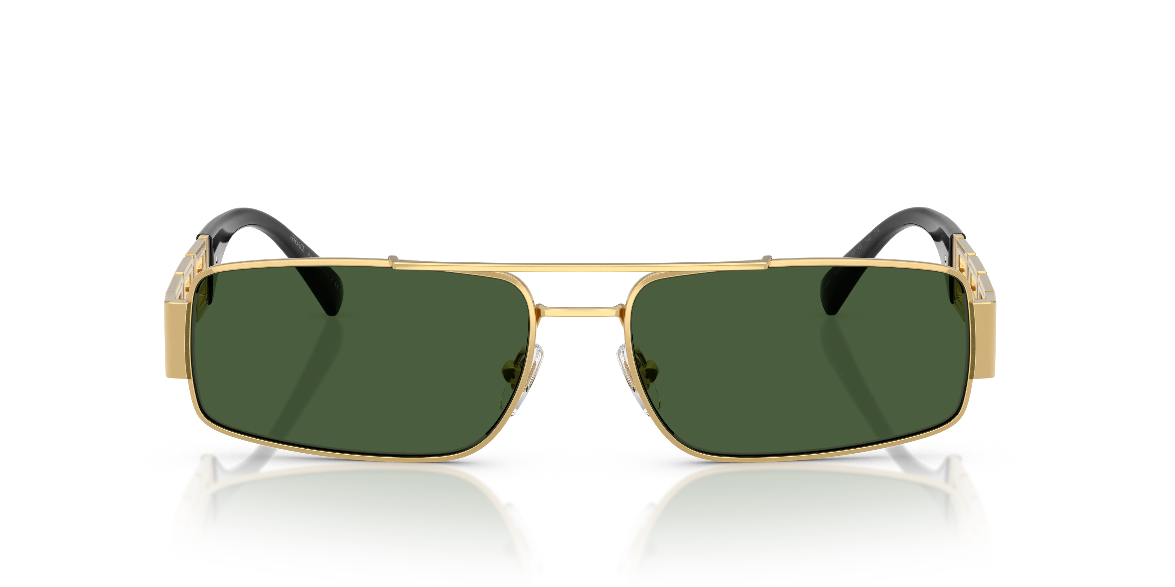 Versace VE2257 100271 Occhiali da sole Metallo Oro Verde Squadrata Normale - immagine 3