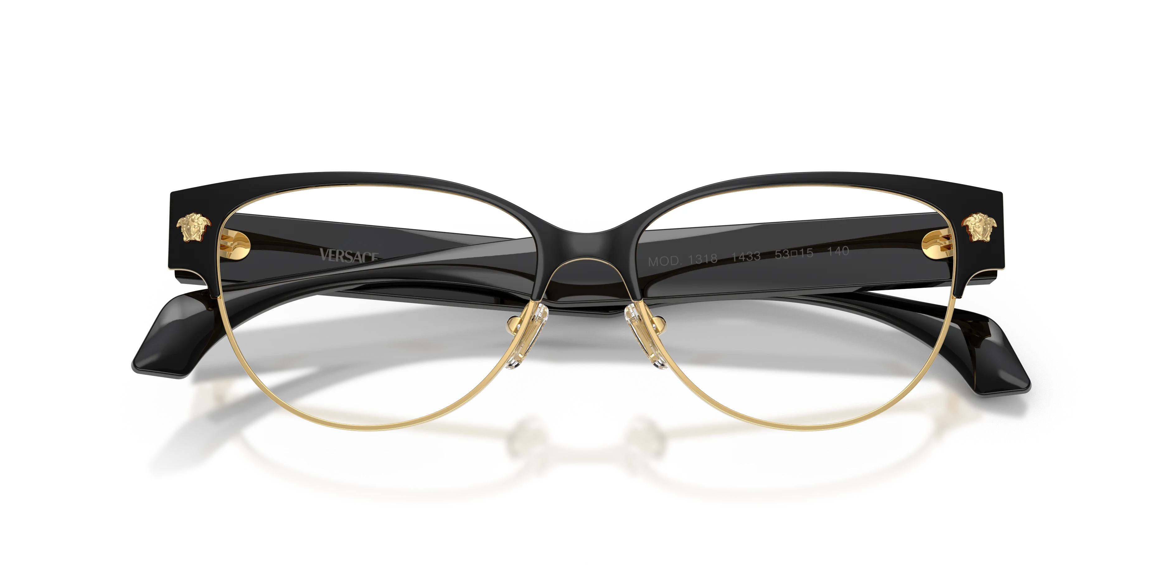 Versace VE1318 1433 Montature da vista Metallo Nero Trasparente Cat Eye Normale - immagine 2