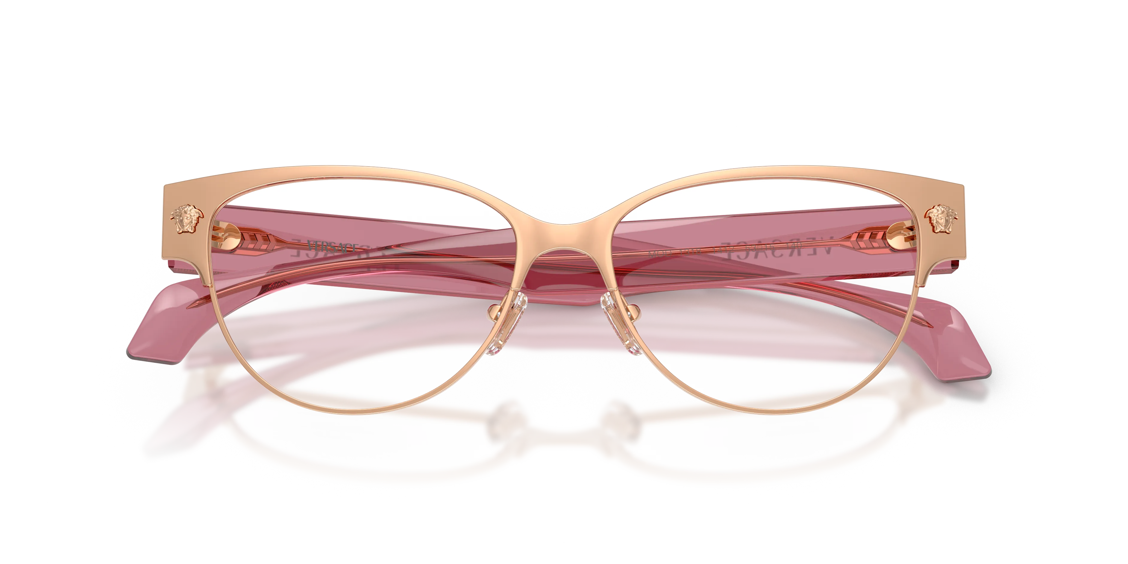 Versace VE1318 1412 Montature da vista Metallo Oro Trasparente Cat Eye Normale - immagine 2