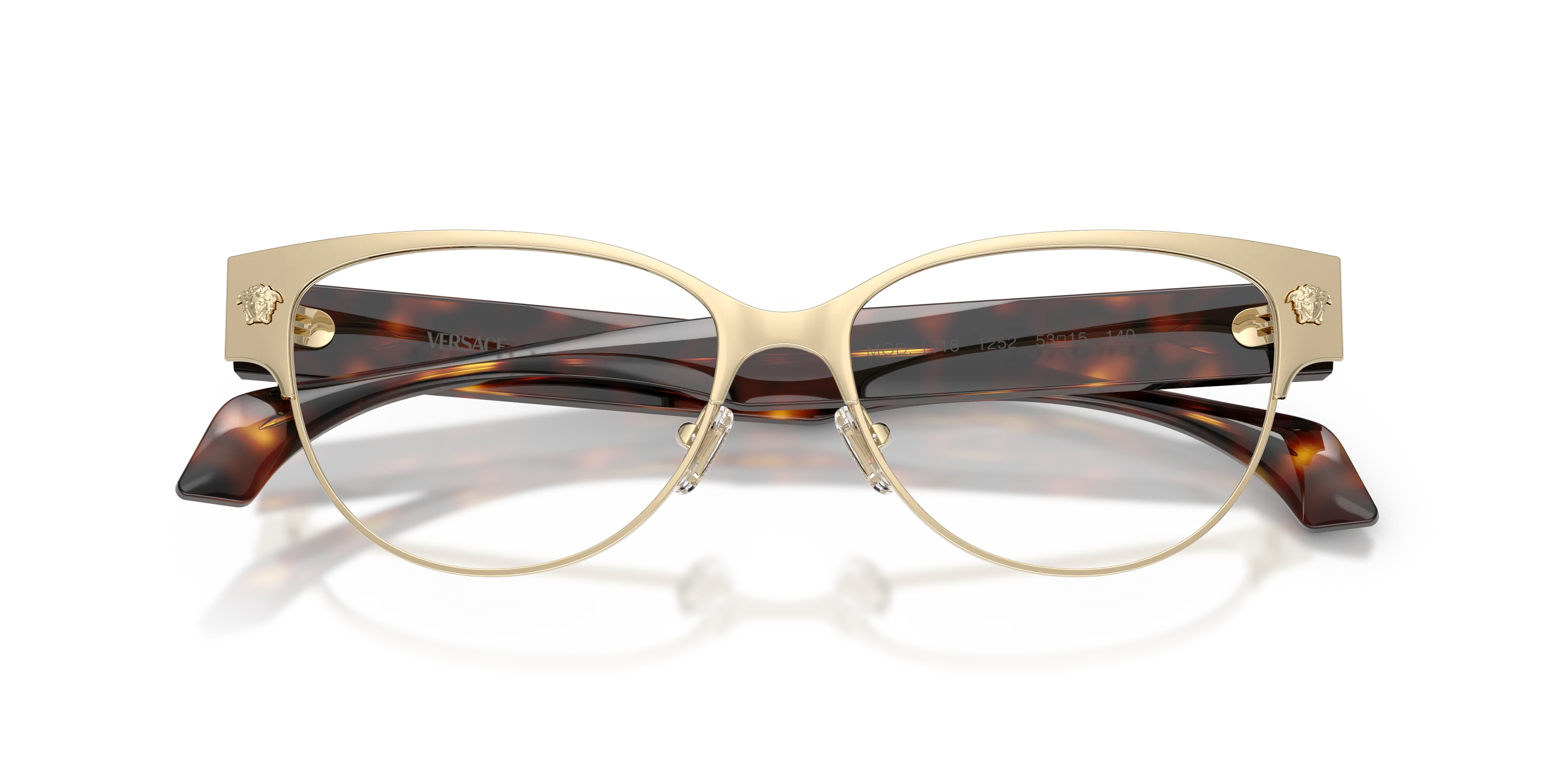Versace VE1318 1252 Montature da vista Metallo Oro Trasparente Cat Eye Normale - immagine 2