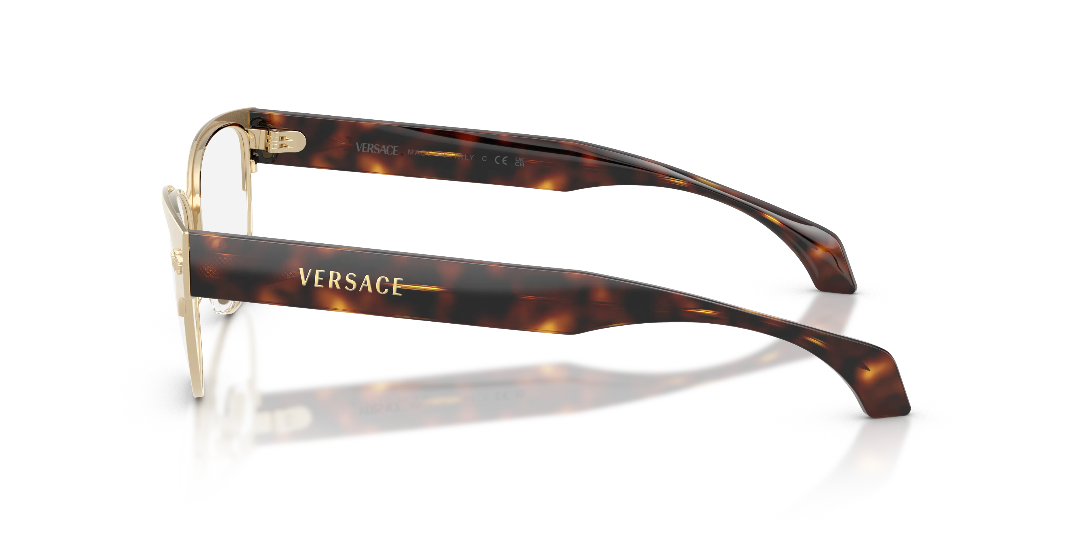 Versace VE1318 1252 Montature da vista Metallo Oro Trasparente Cat Eye Normale - immagine 4