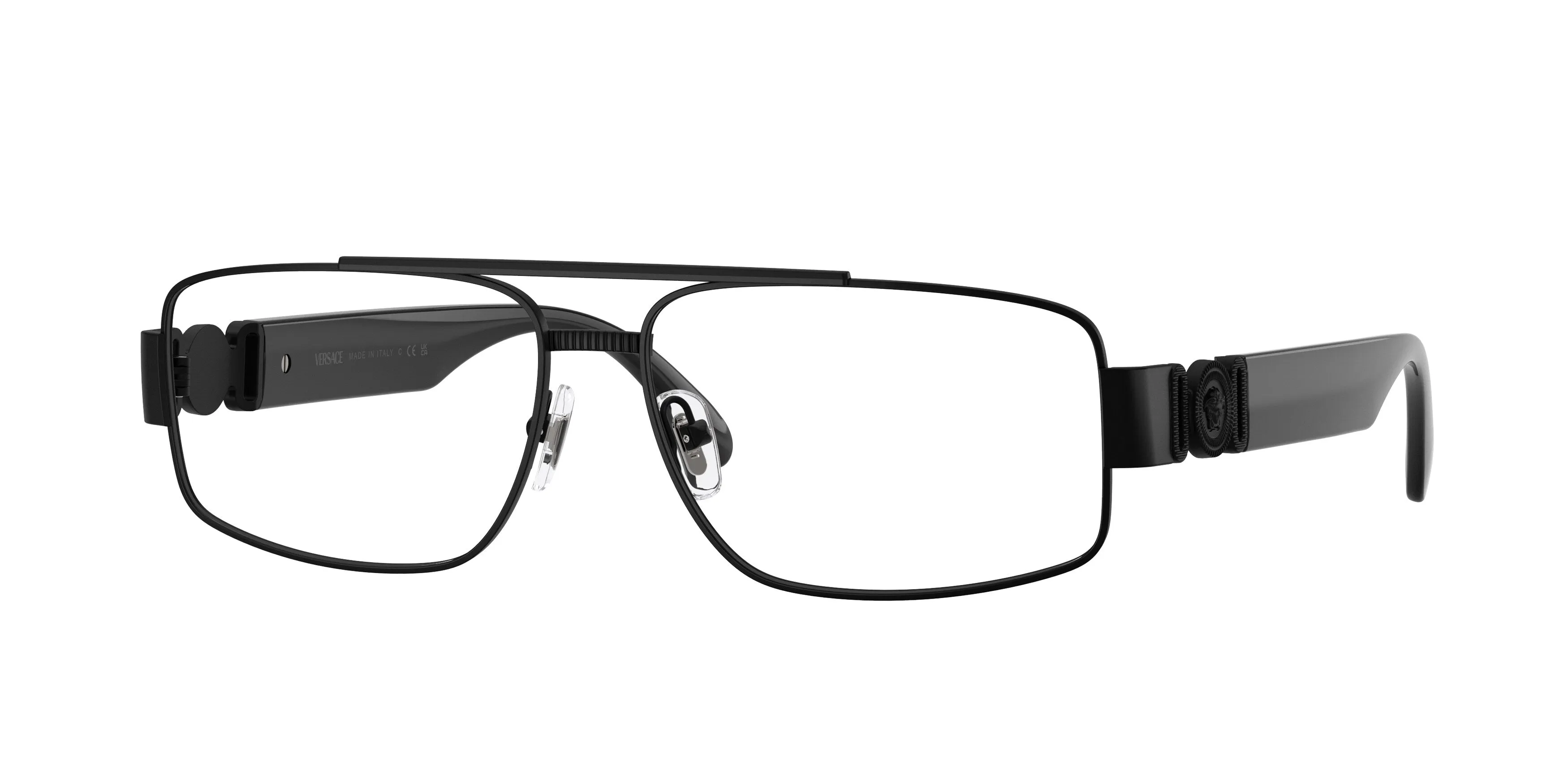 Versace VE1317 1436 Montature da vista Metallo Nero Trasparente Squadrata Normale - immagine 1